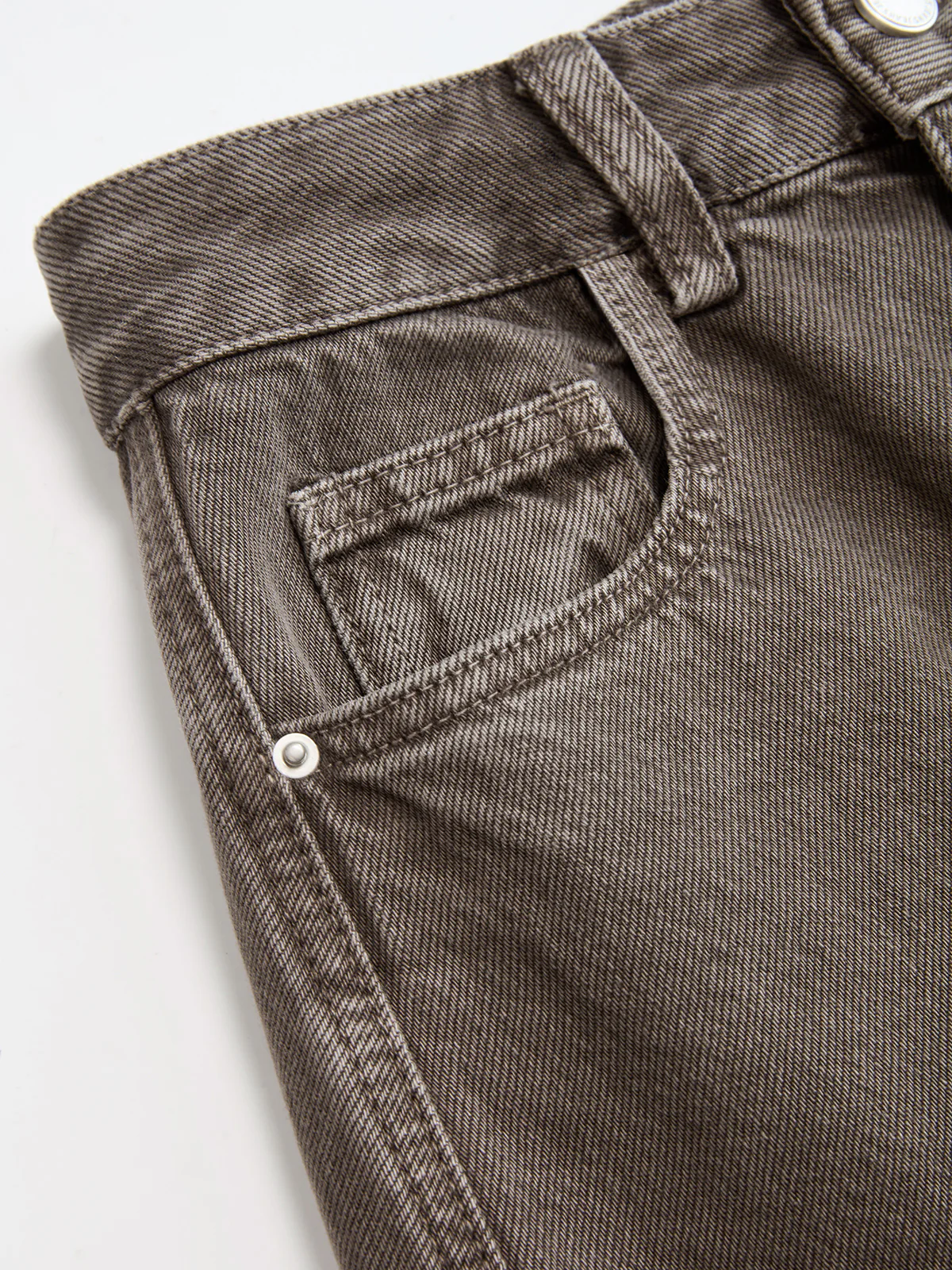 Distressed Denim Curved-Leg Pants - Image 4