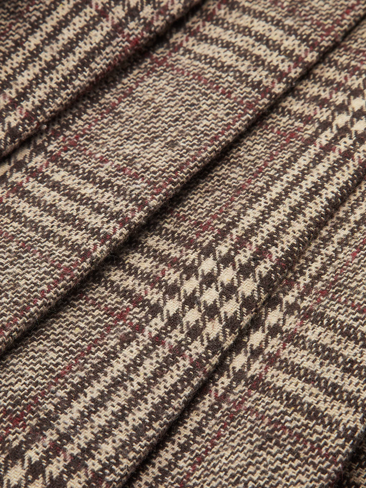 Double Belt Plaid Pleated Mini Skirt - Image 4