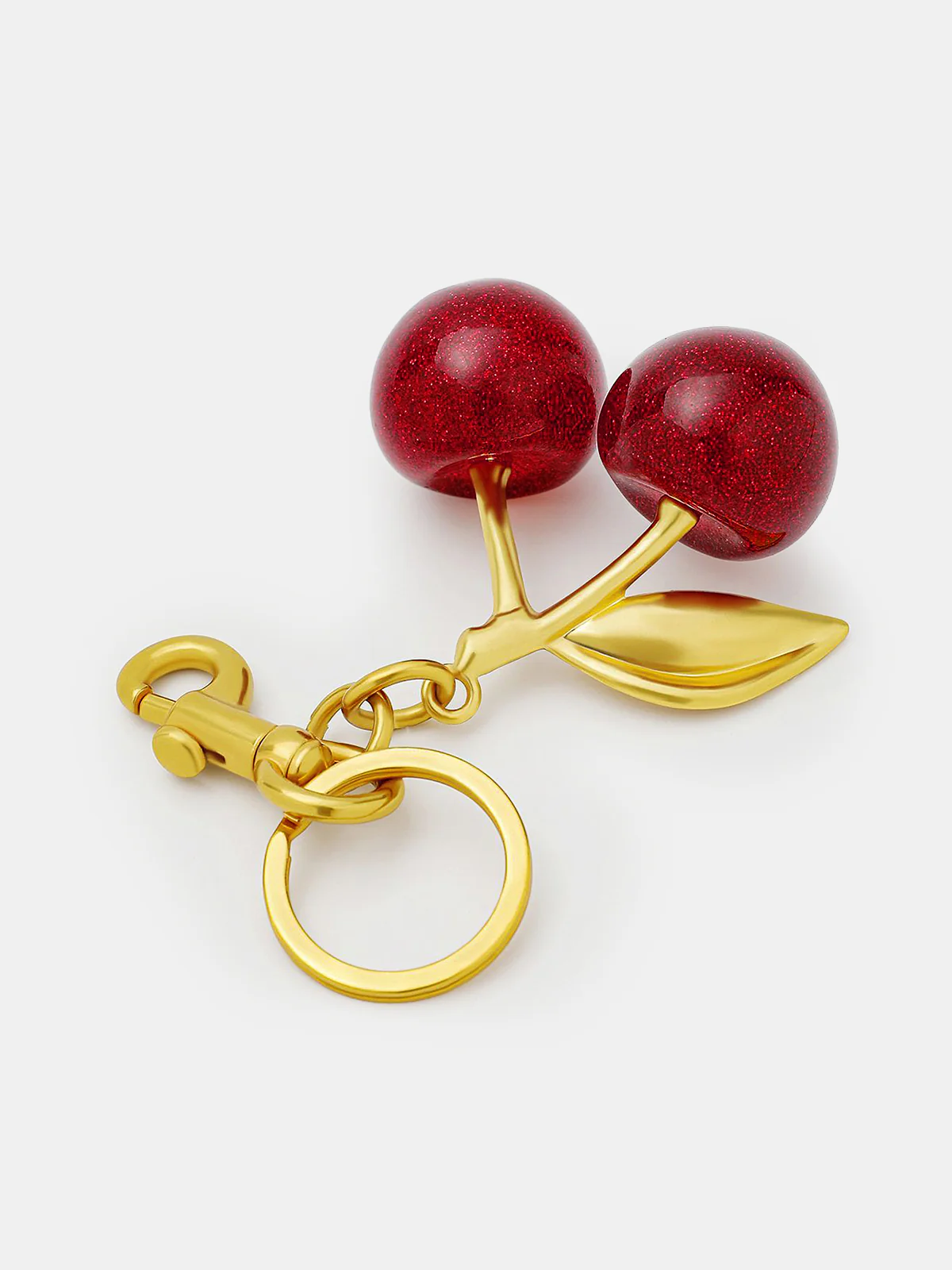 Double Cherry Gold-Tone Charm - Image 3