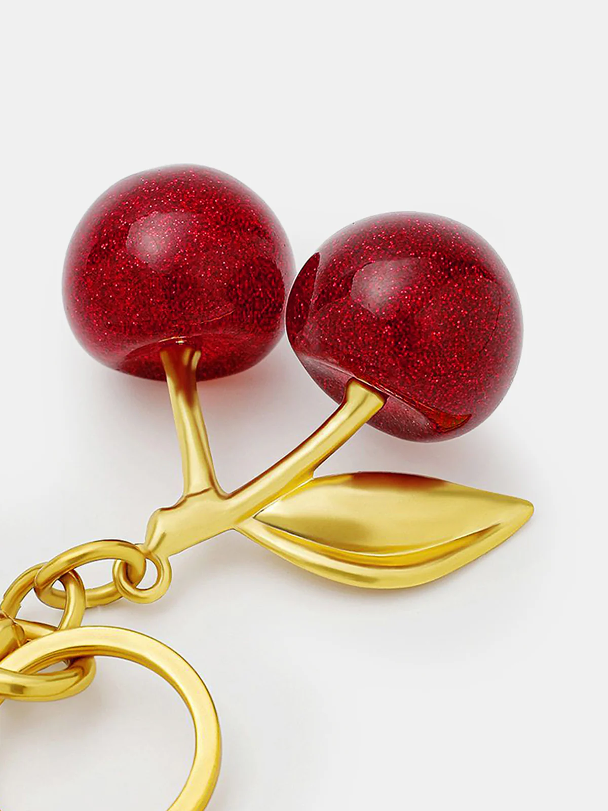 Double Cherry Gold-Tone Charm - Image 4