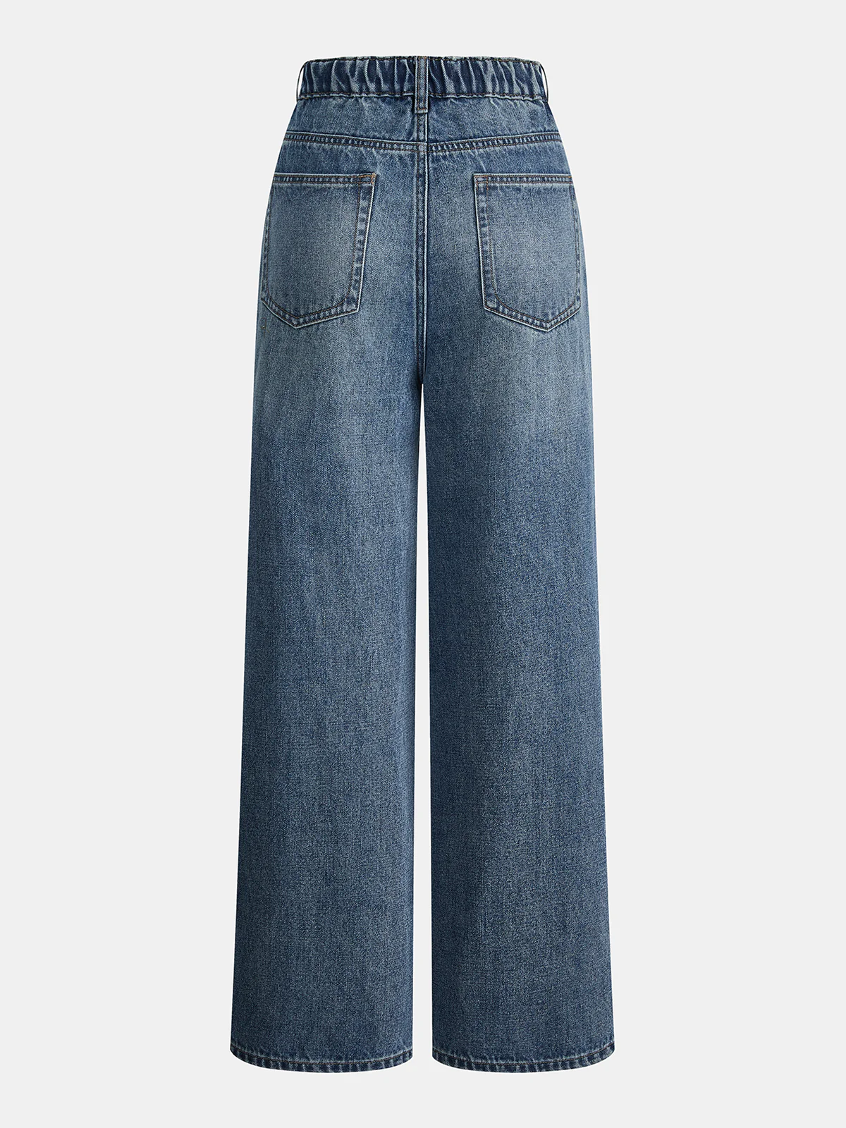 Drawstring Straight-Leg Denim Pants - Image 2
