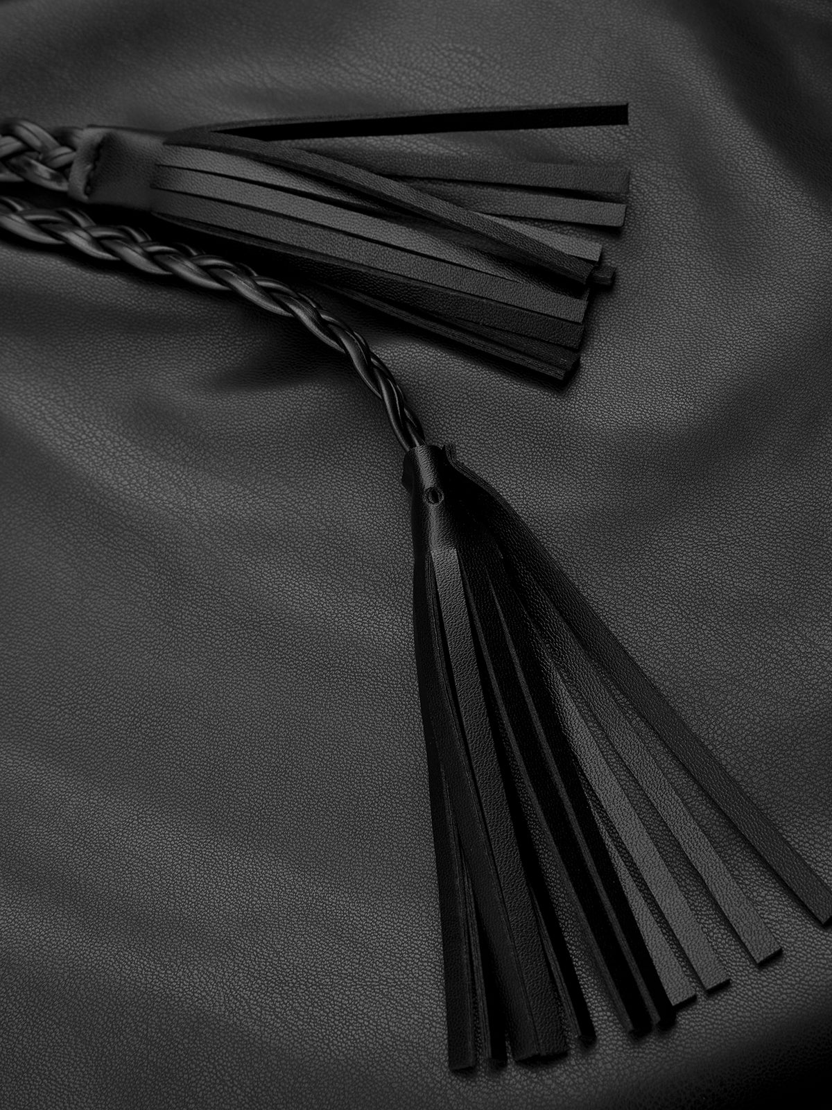 Faux Leather Balloon Pants with Braided Belt - Image 4