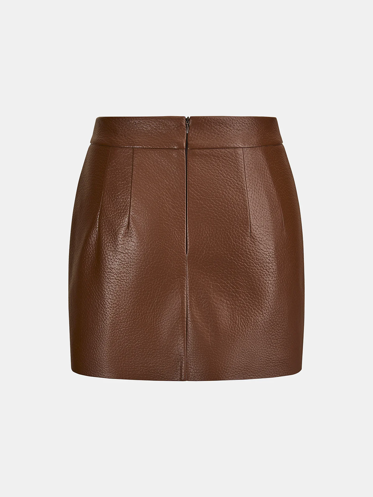 Faux Leather Belted Jacket & Skirt Set - Image 5