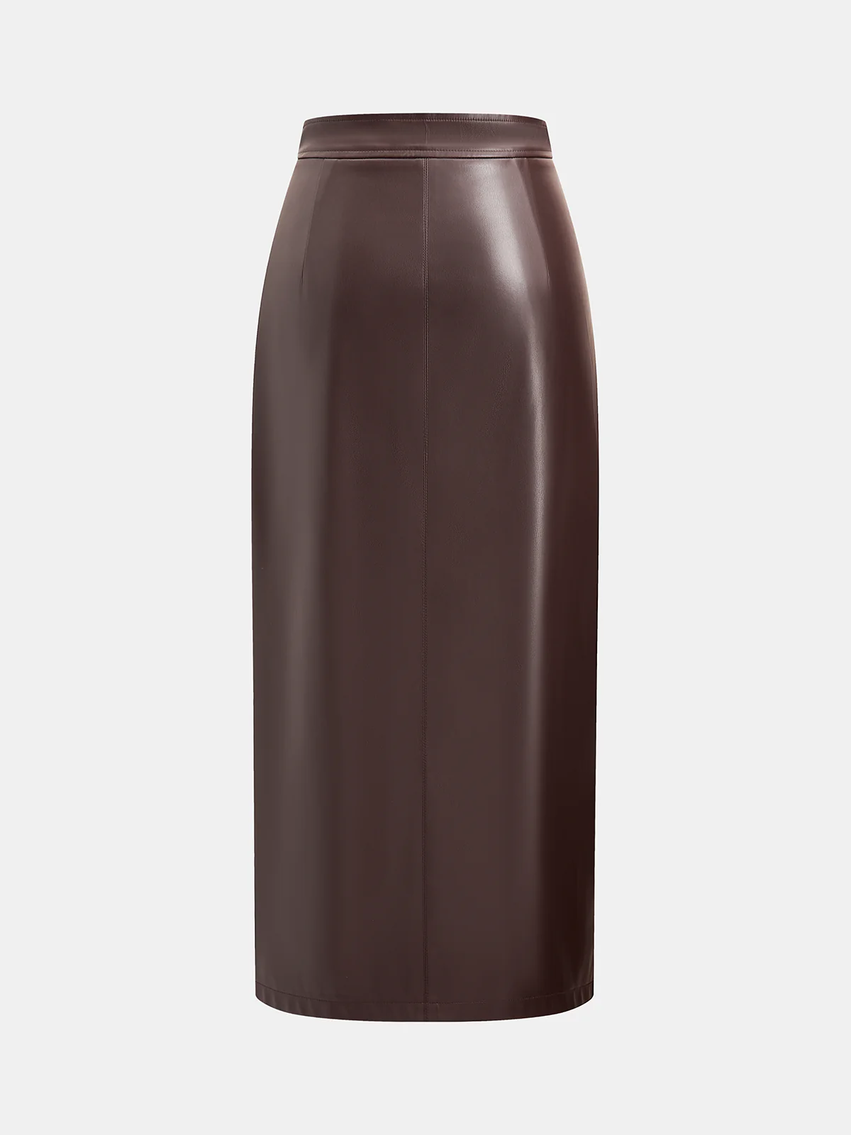 Faux Leather Midi Pencil Skirt - Image 2