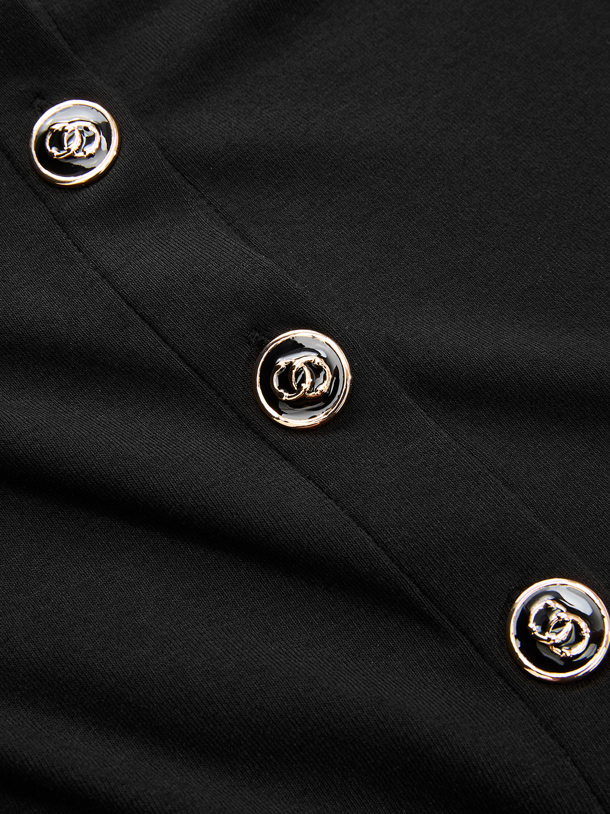 Faux Leather Panel Button-Front Knit Top - Image 4