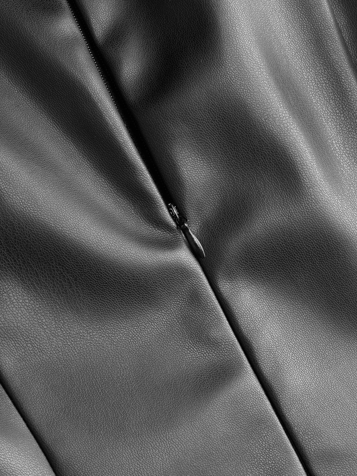 Faux Leather-Panel Tie-Waist Slit Dress - Image 3