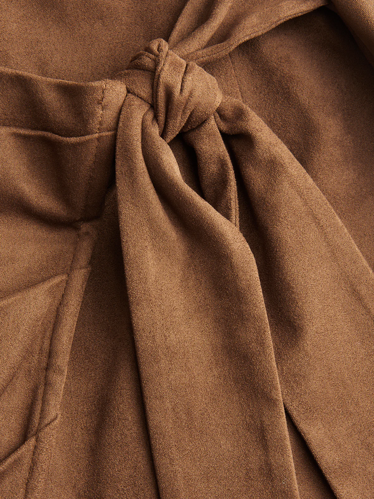Faux Leather-Panel Tie-Waist Slit Dress - Image 4