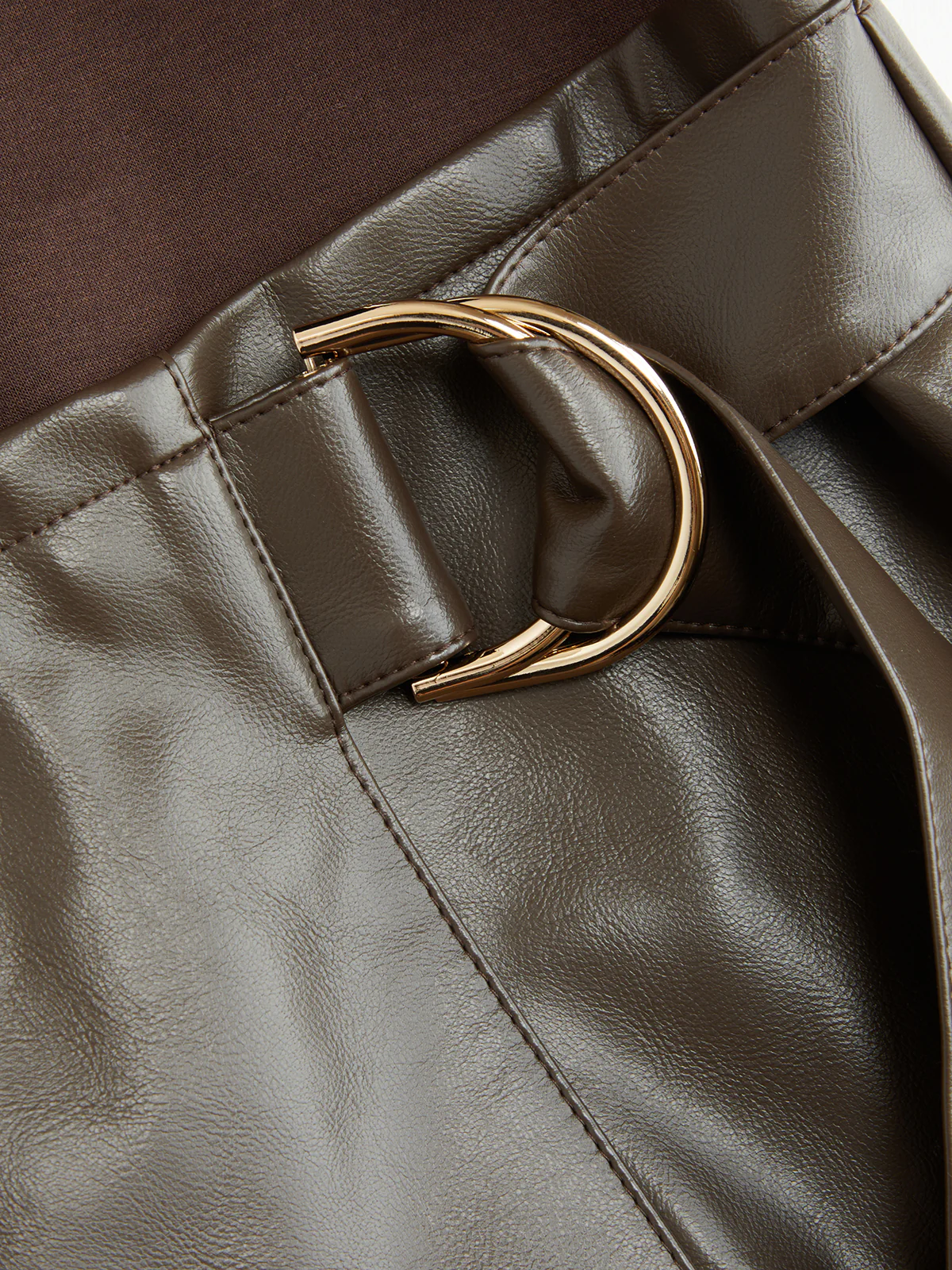 Faux Leather Paneled Knit Asymmetrical Dress - Image 4