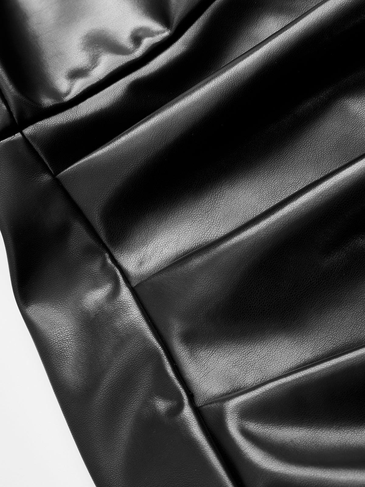 Faux Leather Ruched Cami Midi Dress - Image 4