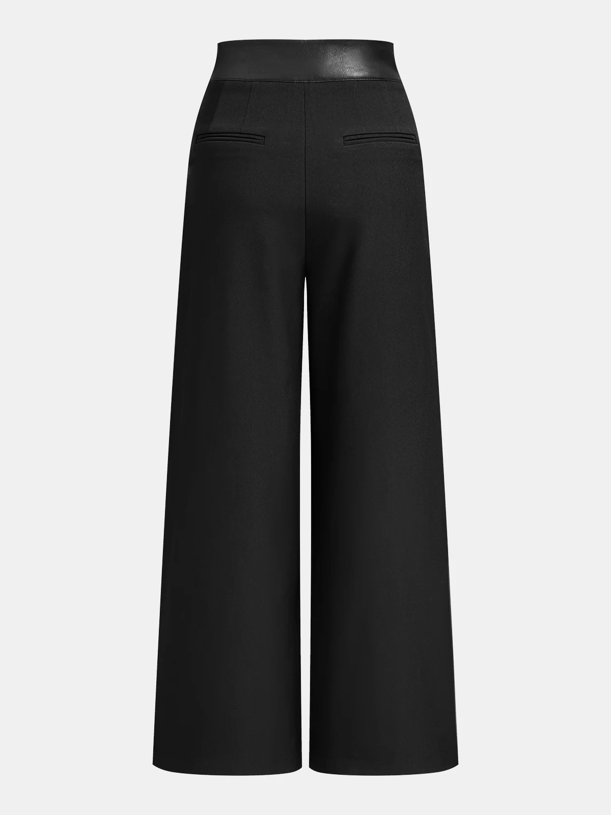 Faux Leather-Trim Wide-Leg Pants - Image 2