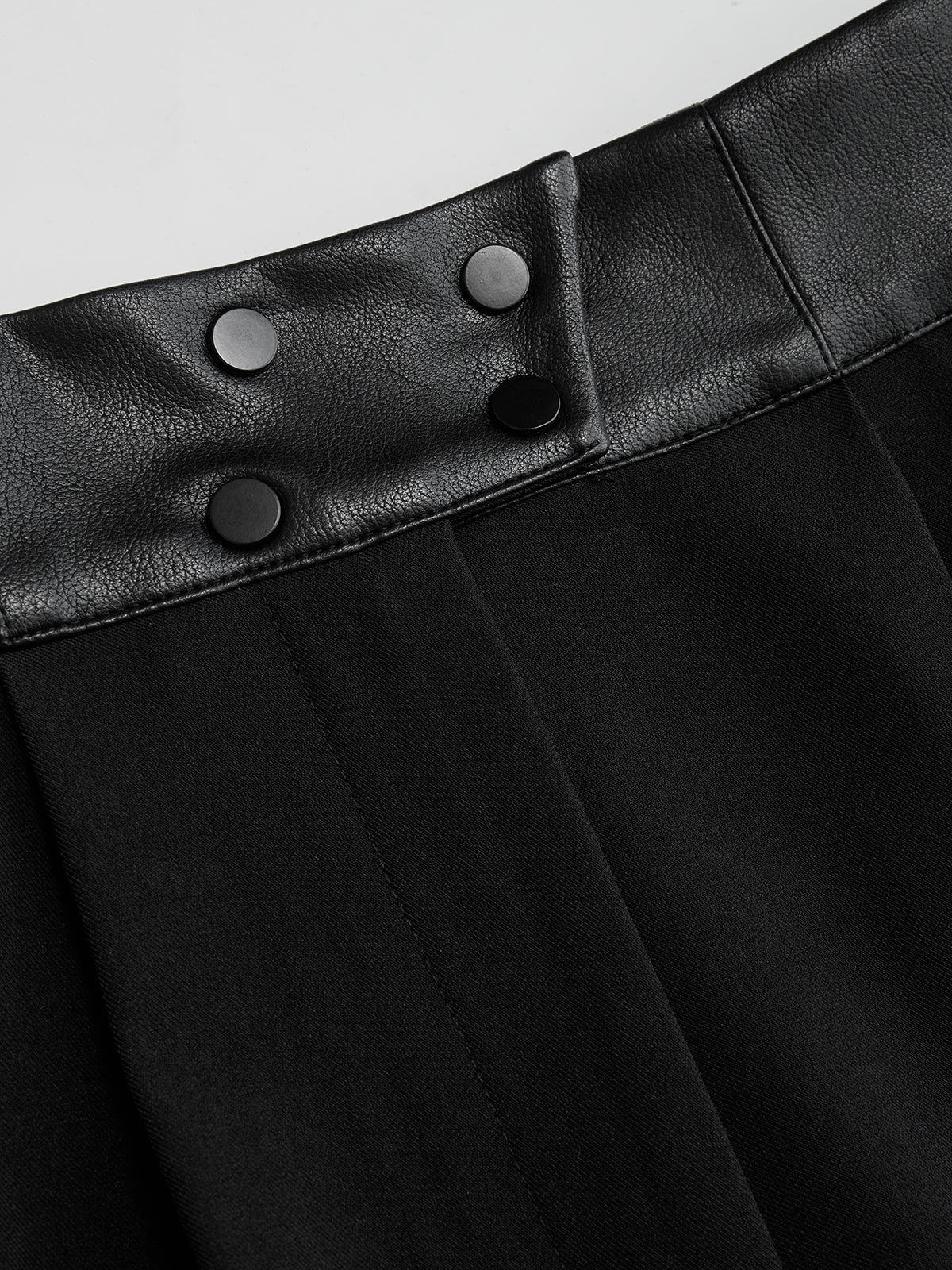 Faux Leather-Trim Wide-Leg Pants - Image 3