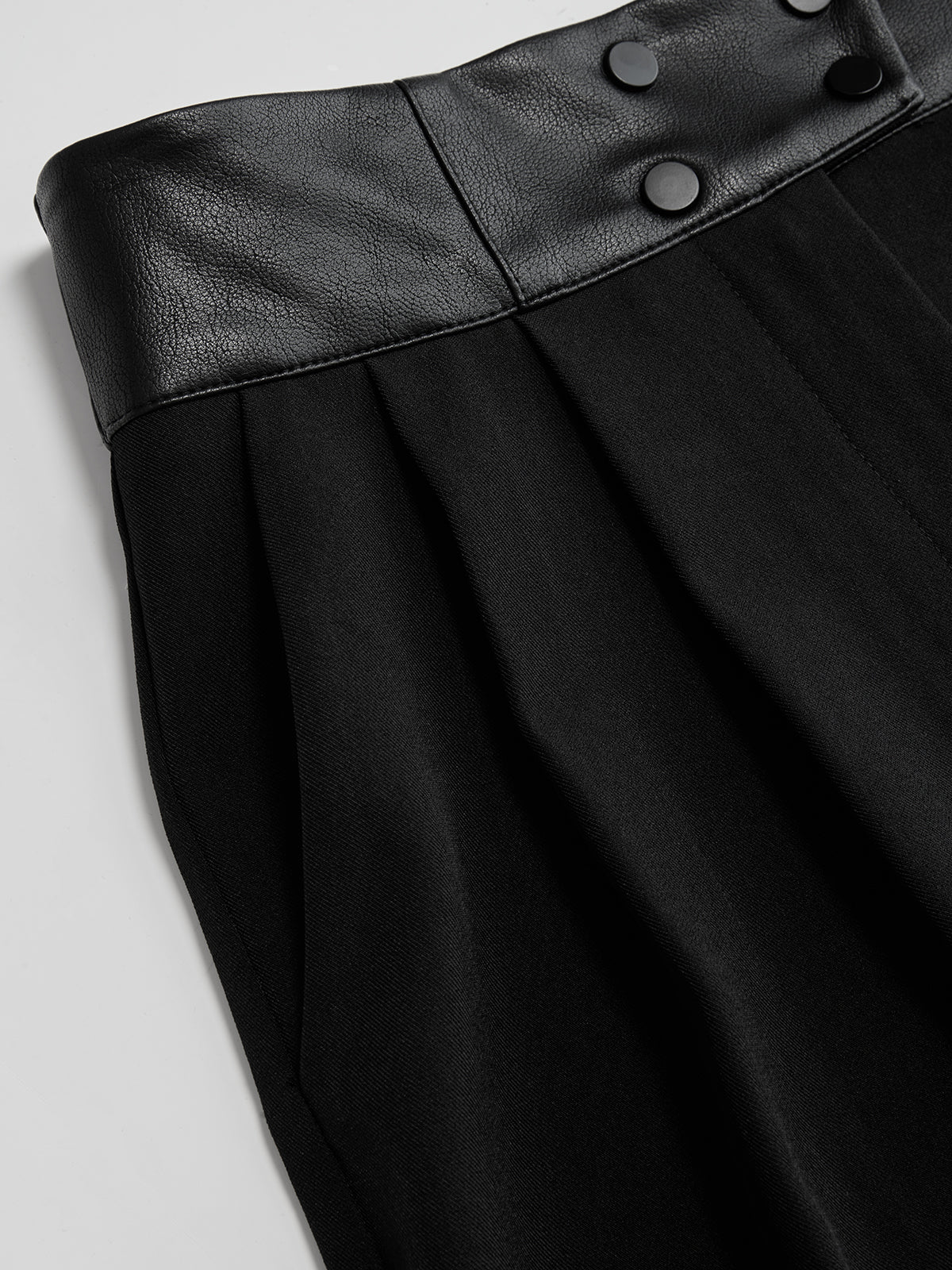 Faux Leather-Trim Wide-Leg Pants - Image 4
