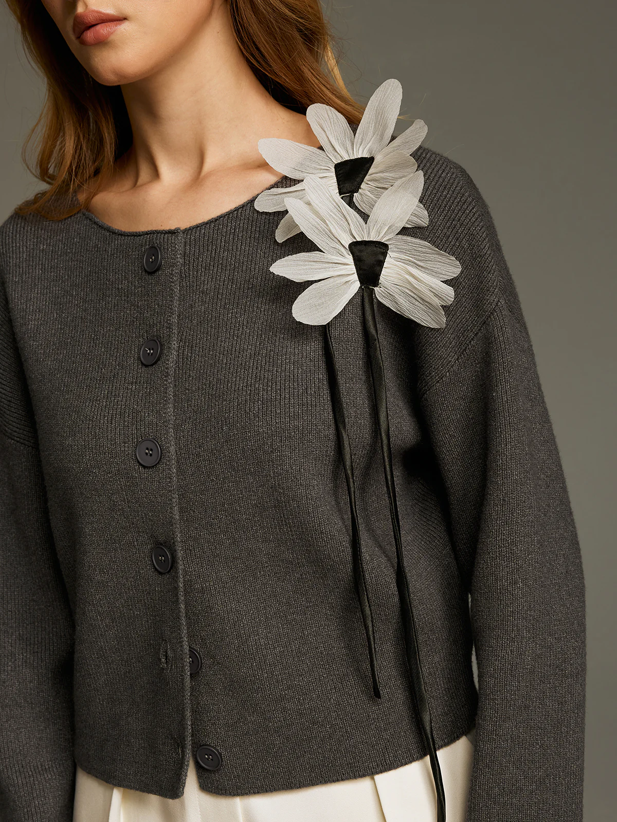 Floral Embellished Knit Cardigan - Image 2