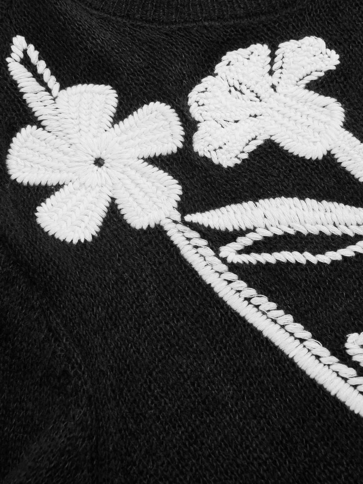Floral Embroidered Wool-Blend Sheer Sweater - Image 4