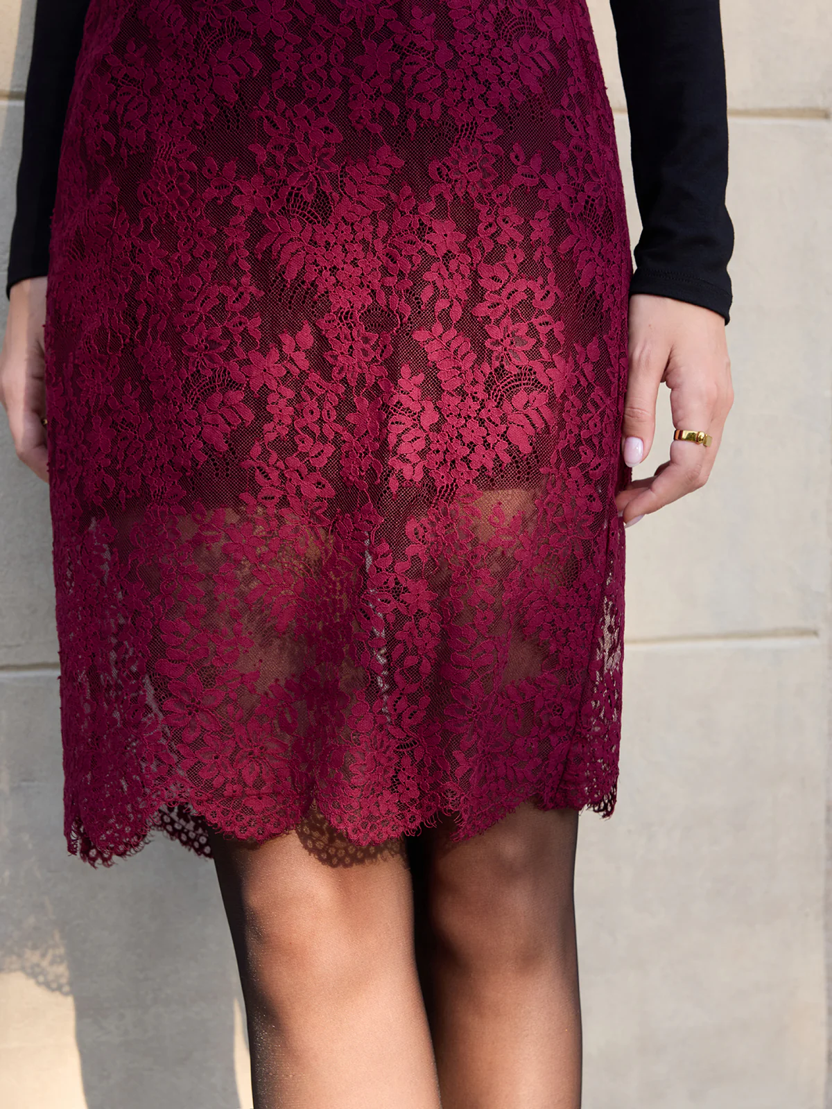 Floral Lace Midi Skirt - Image 2