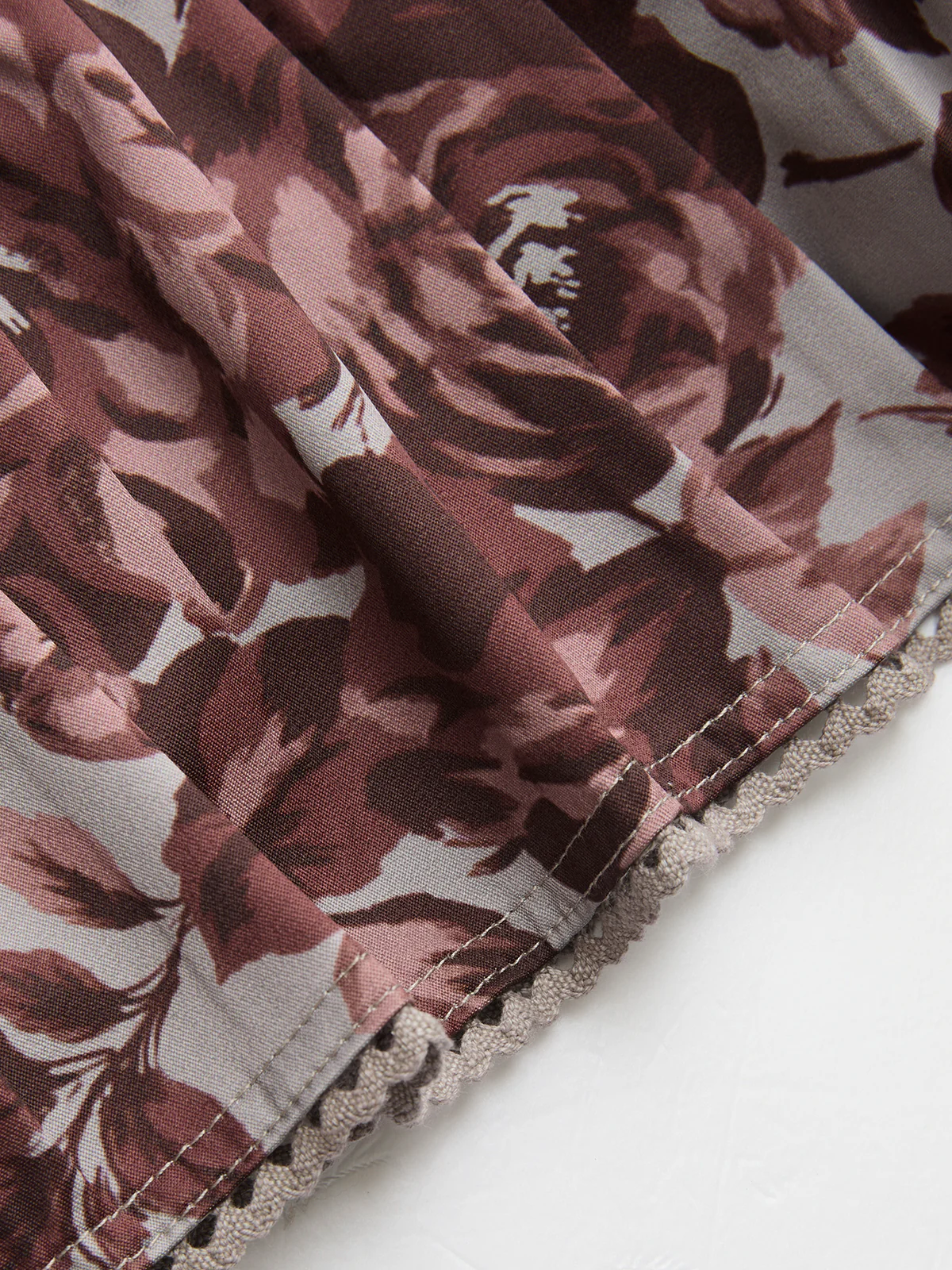 Floral Print Peplum Top & Mermaid Skirt Set - Image 7