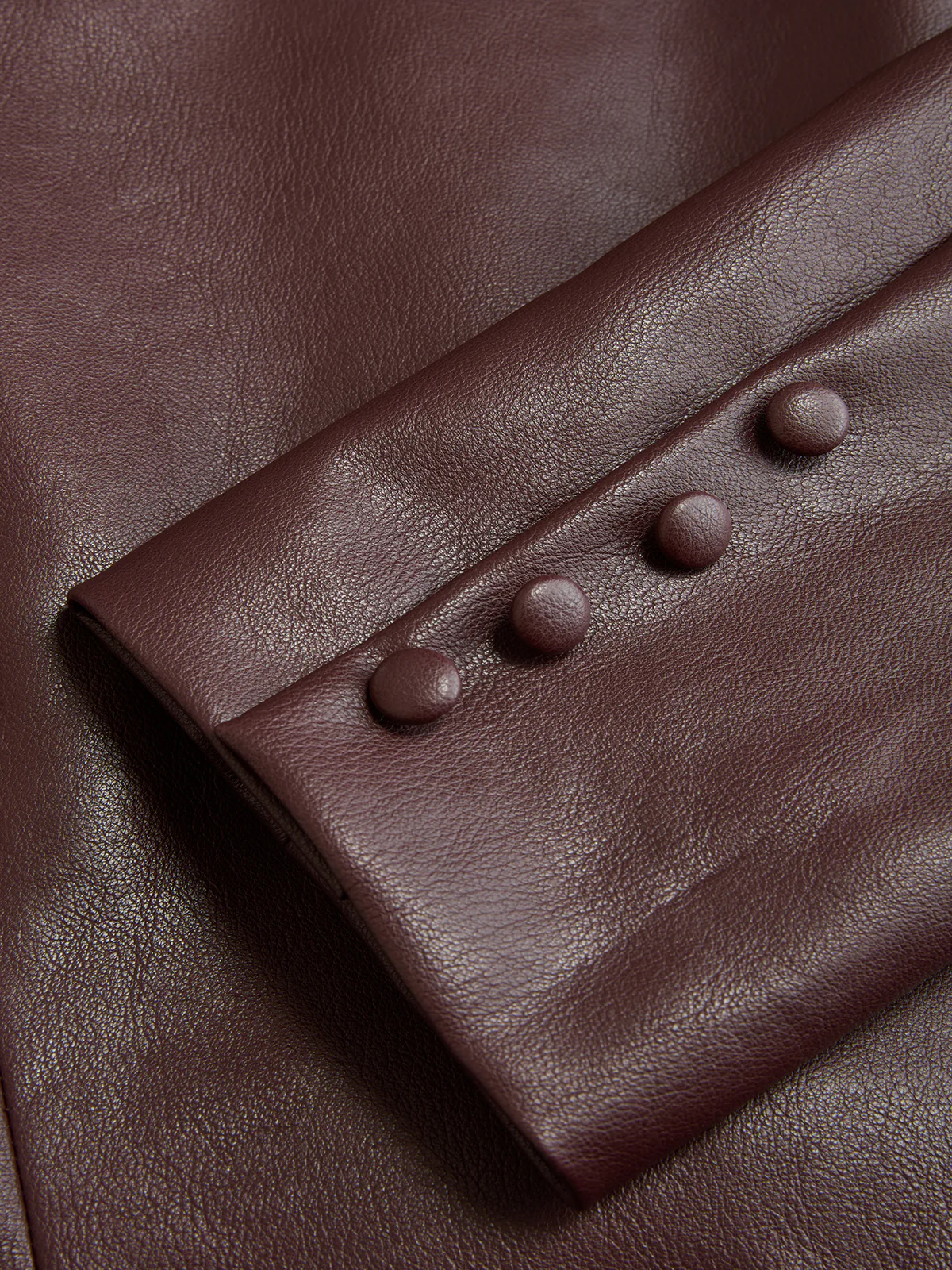 Frog-Closure Faux Leather Blazer - Image 3