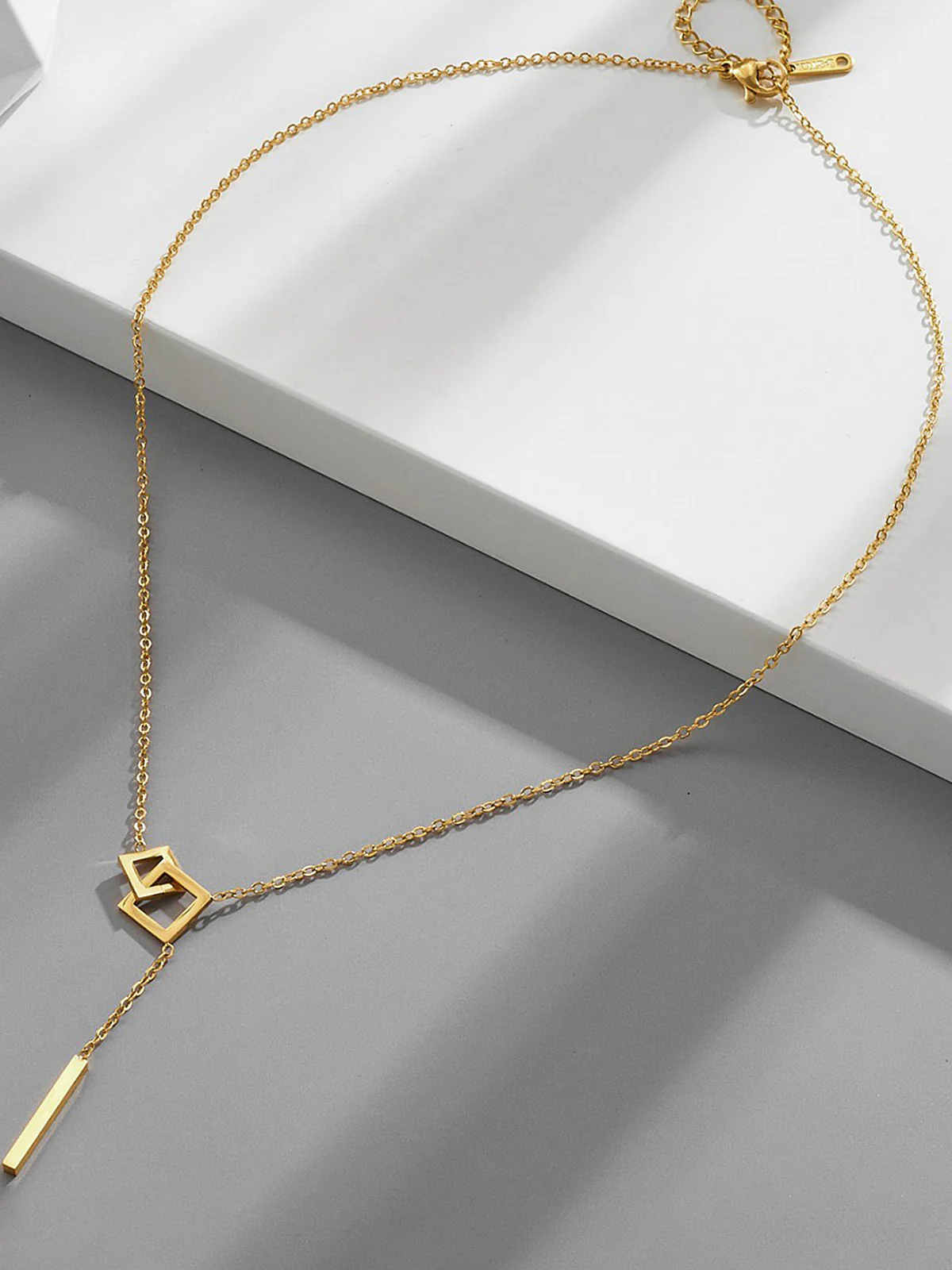 Geometric Pendant Y-Necklace - Image 3