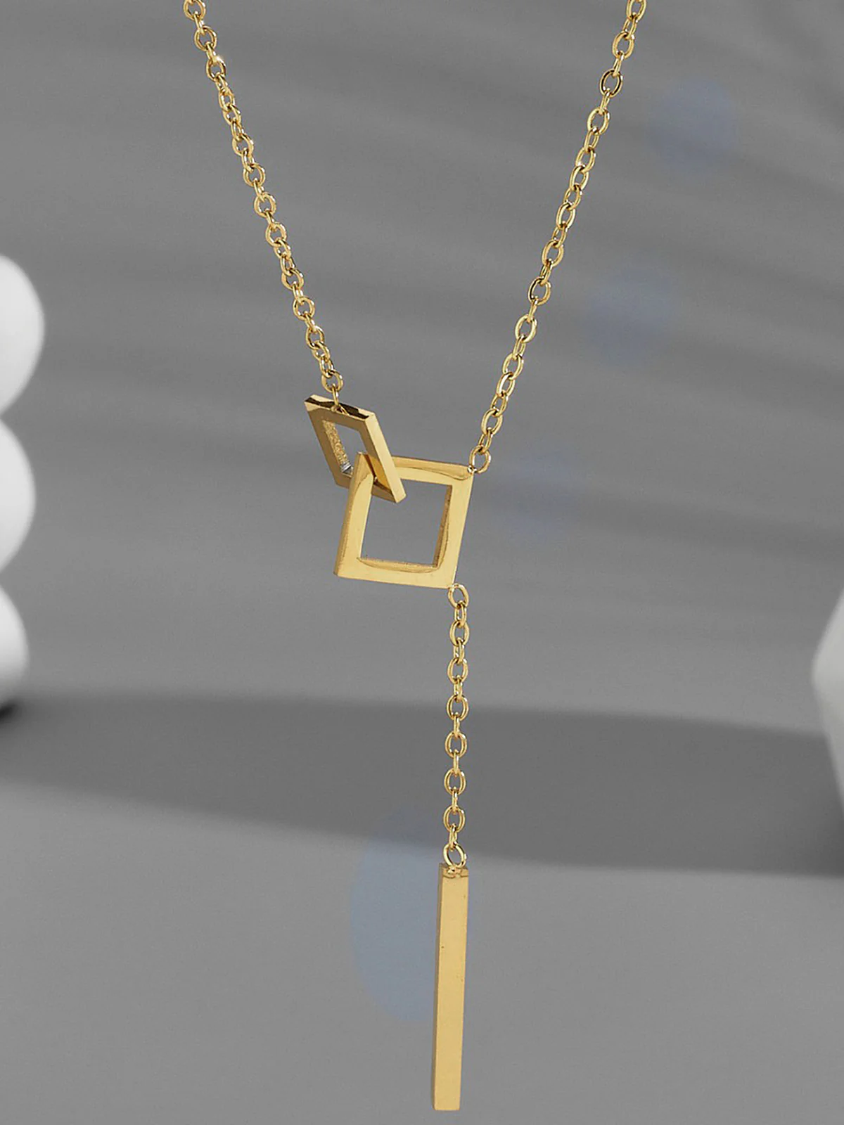 Geometric Pendant Y-Necklace - Image 4