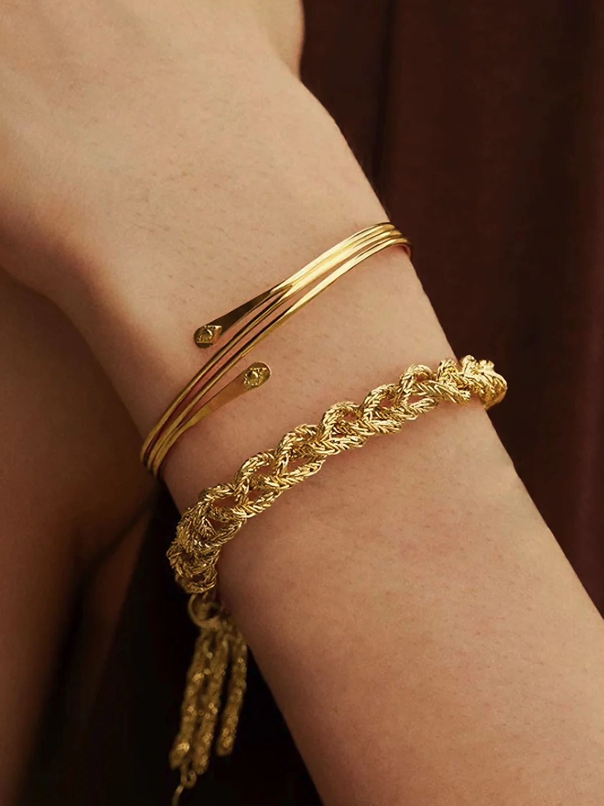 Gold-Tone Braided Chain Bracelet