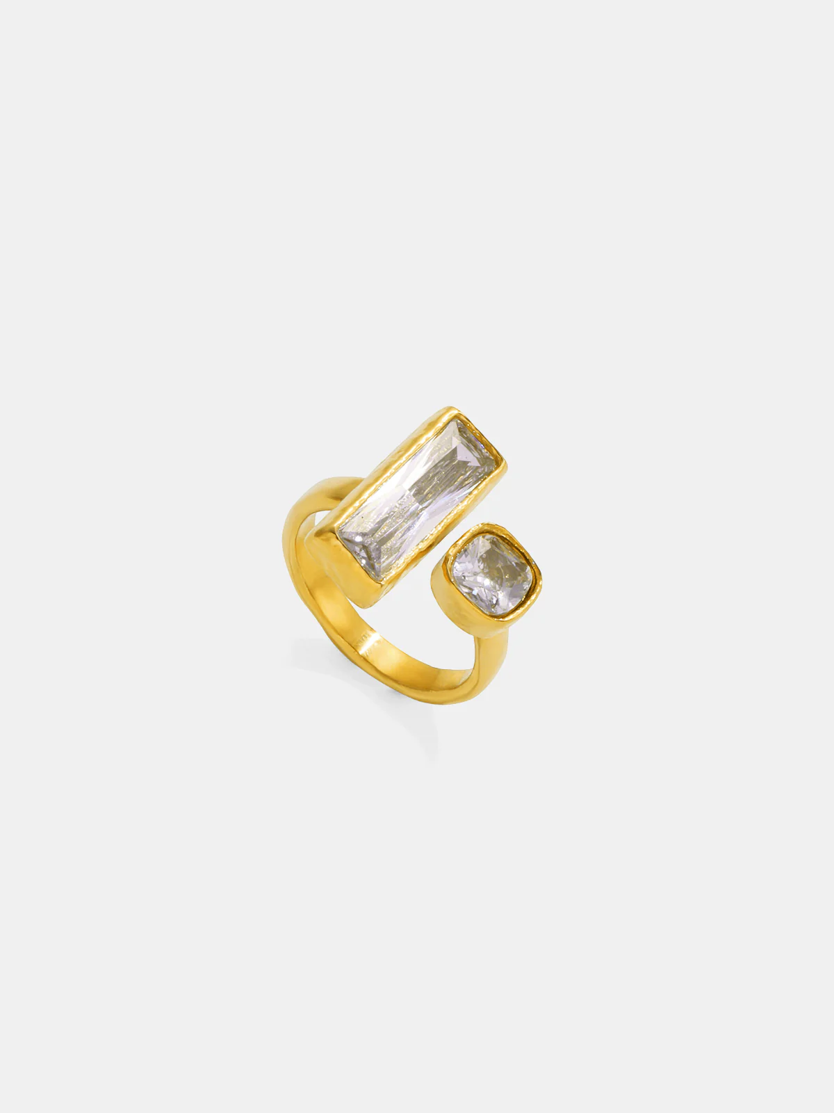 Gold-Tone Double-Stone Ring - Image 2