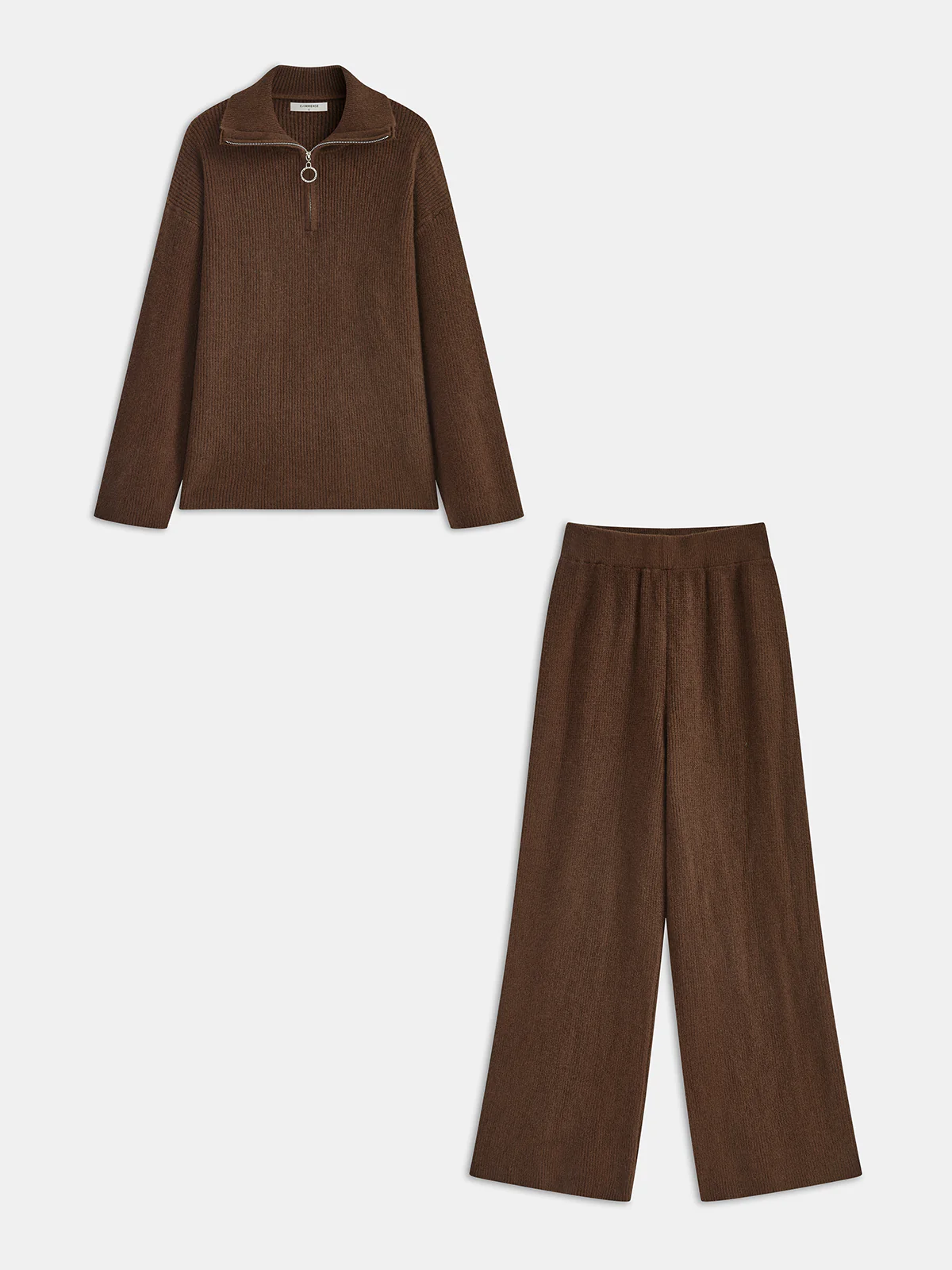 Half-Zip Sweater & Wide-Leg Pant Set - Image 2