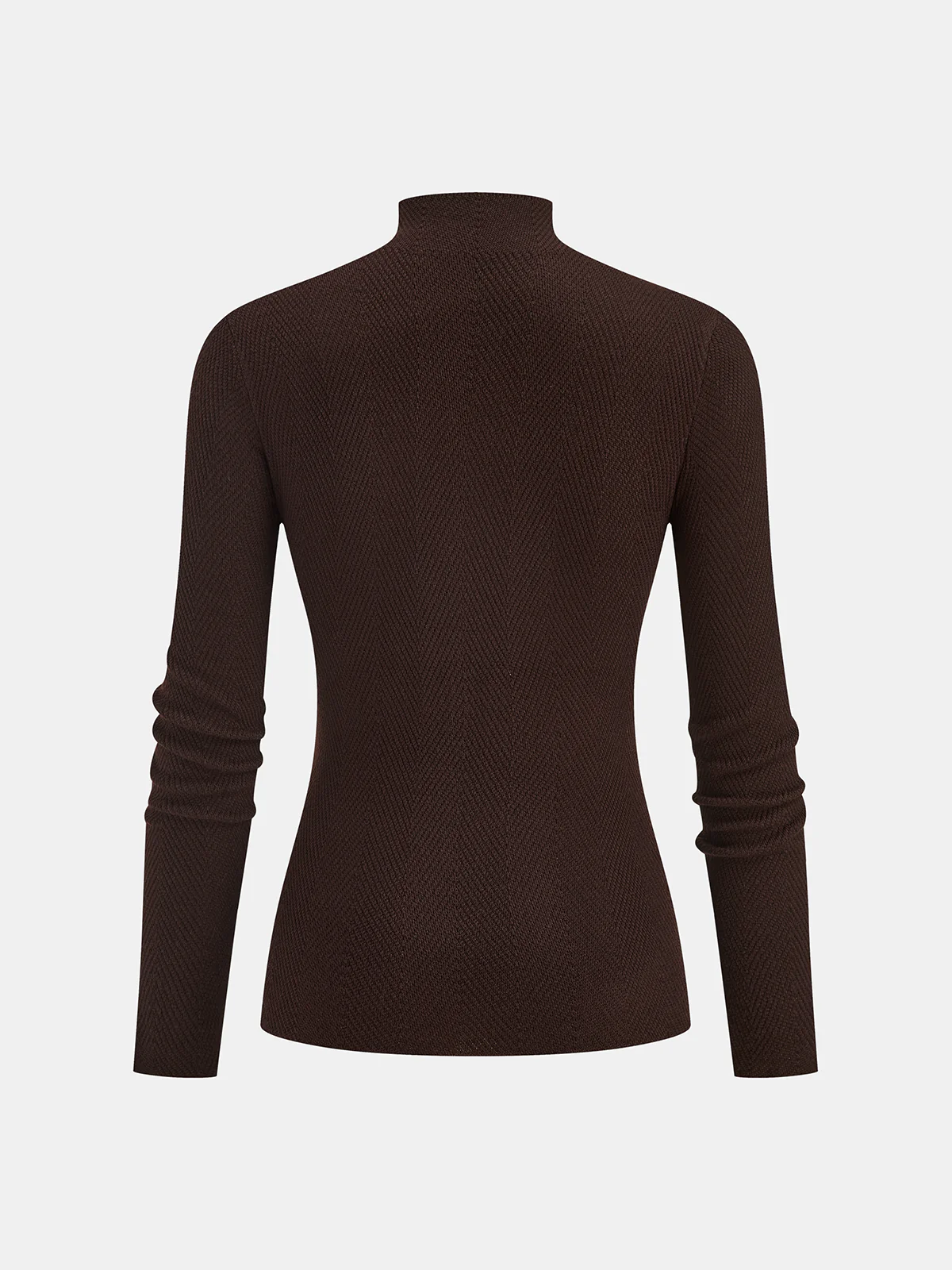 Herringbone Mock Neck Knit Top - Image 2