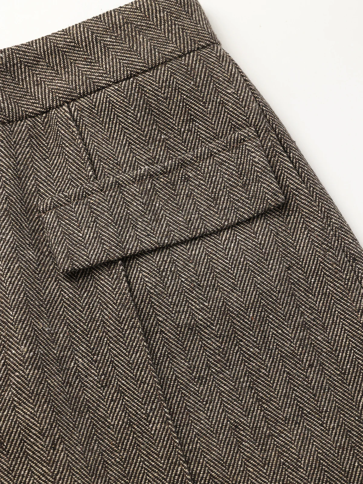 Herringbone Tweed Wide-Leg Pants - Image 4
