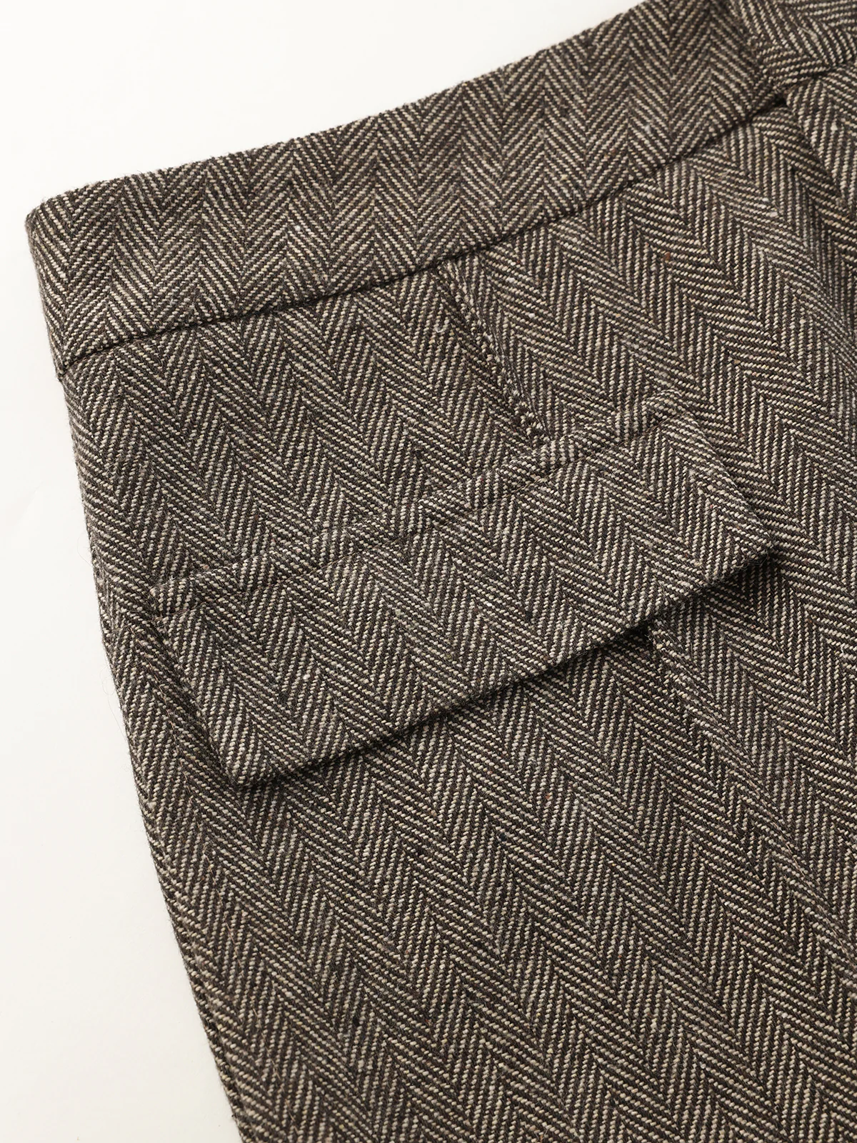 Herringbone Tweed Wide-Leg Pants - Image 5