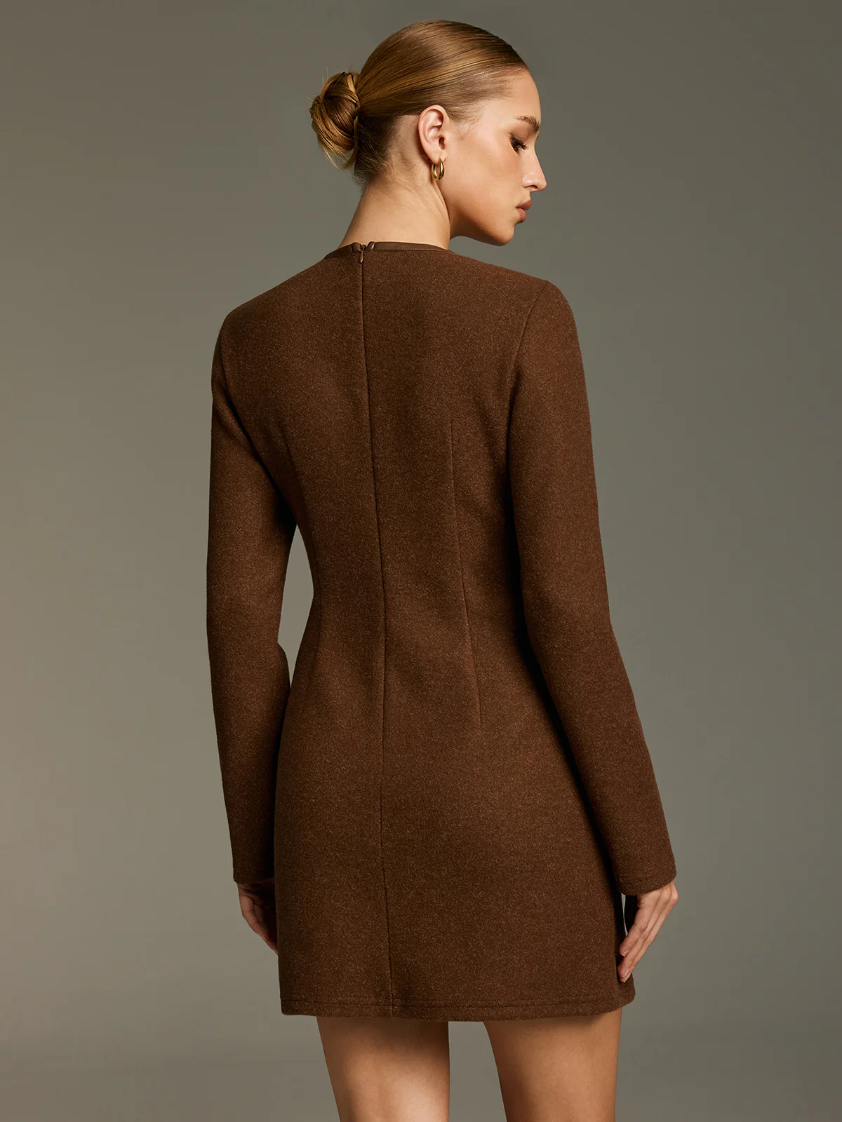 Horsebit Detail A-Line Mini Dress - Image 6