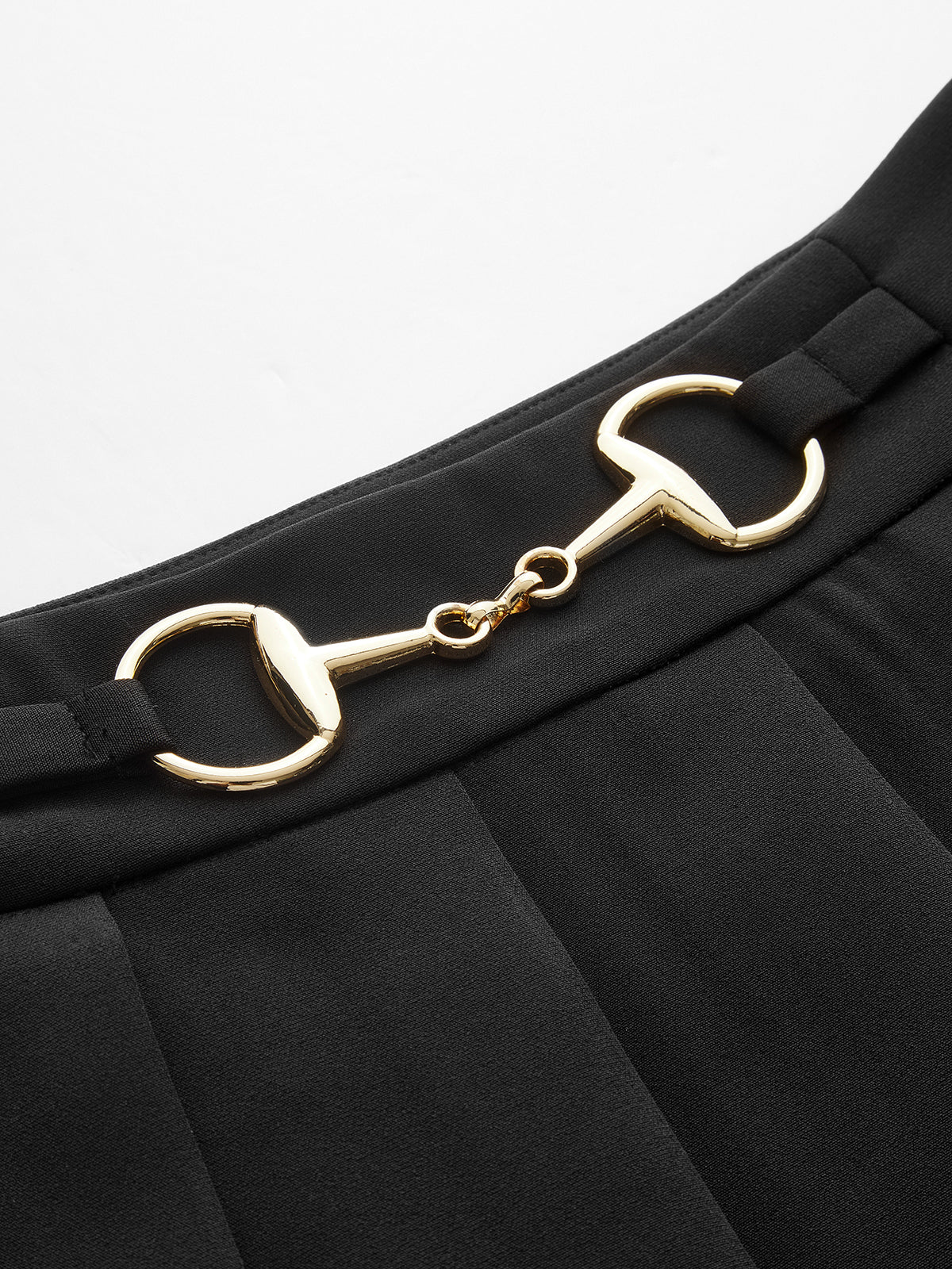 Horsebit Pleated Mini Skirt - Image 4