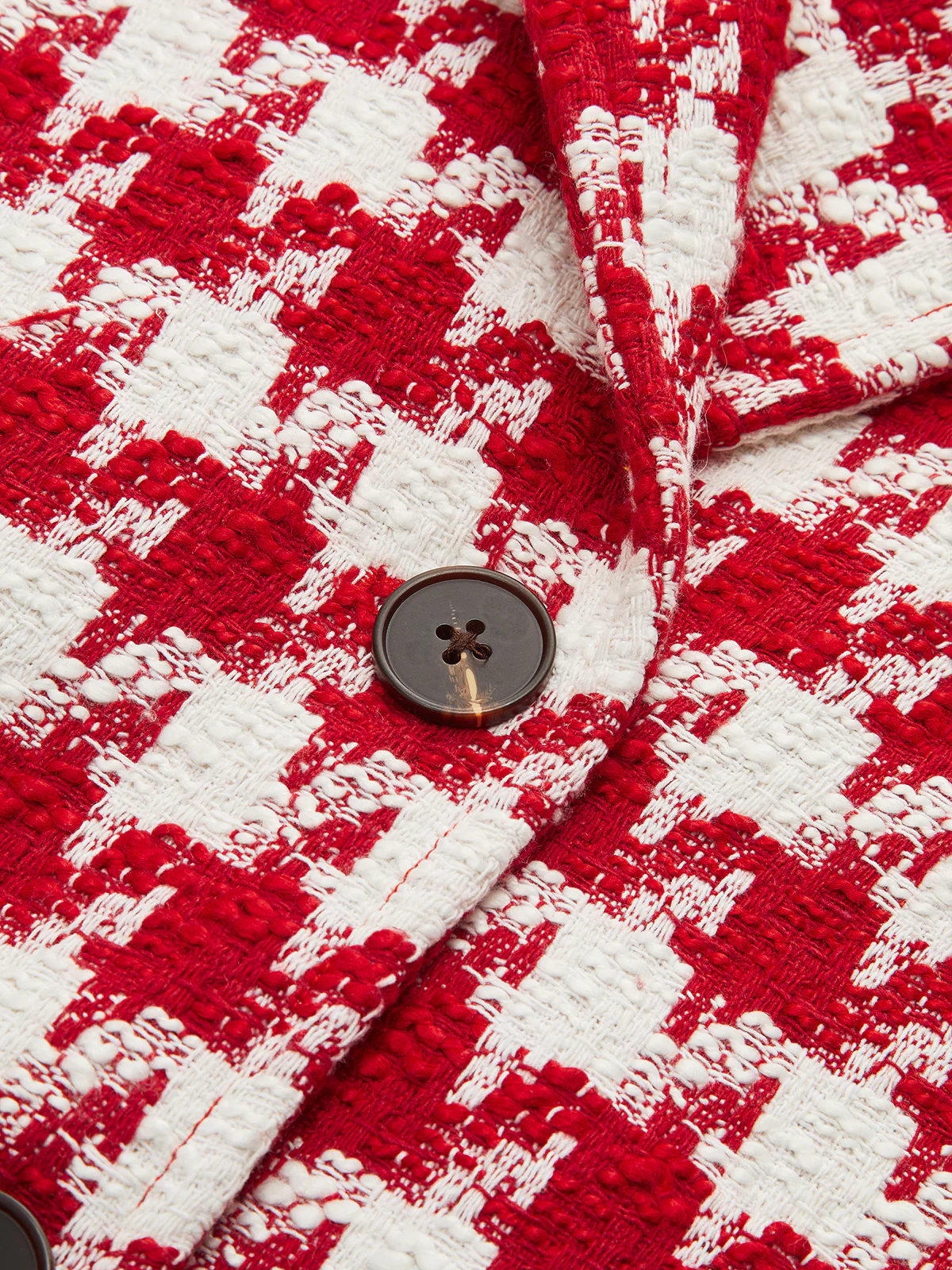 Houndstooth Tweed Double-Breasted Blazer - Image 4