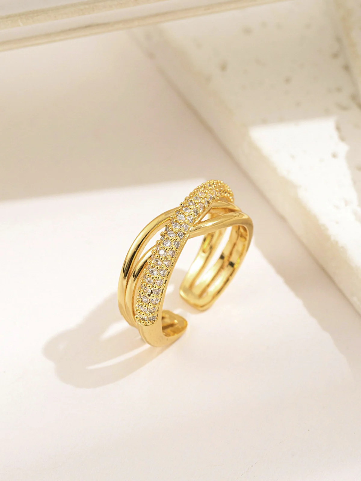 Intertwined Zircon Open Ring - Image 3