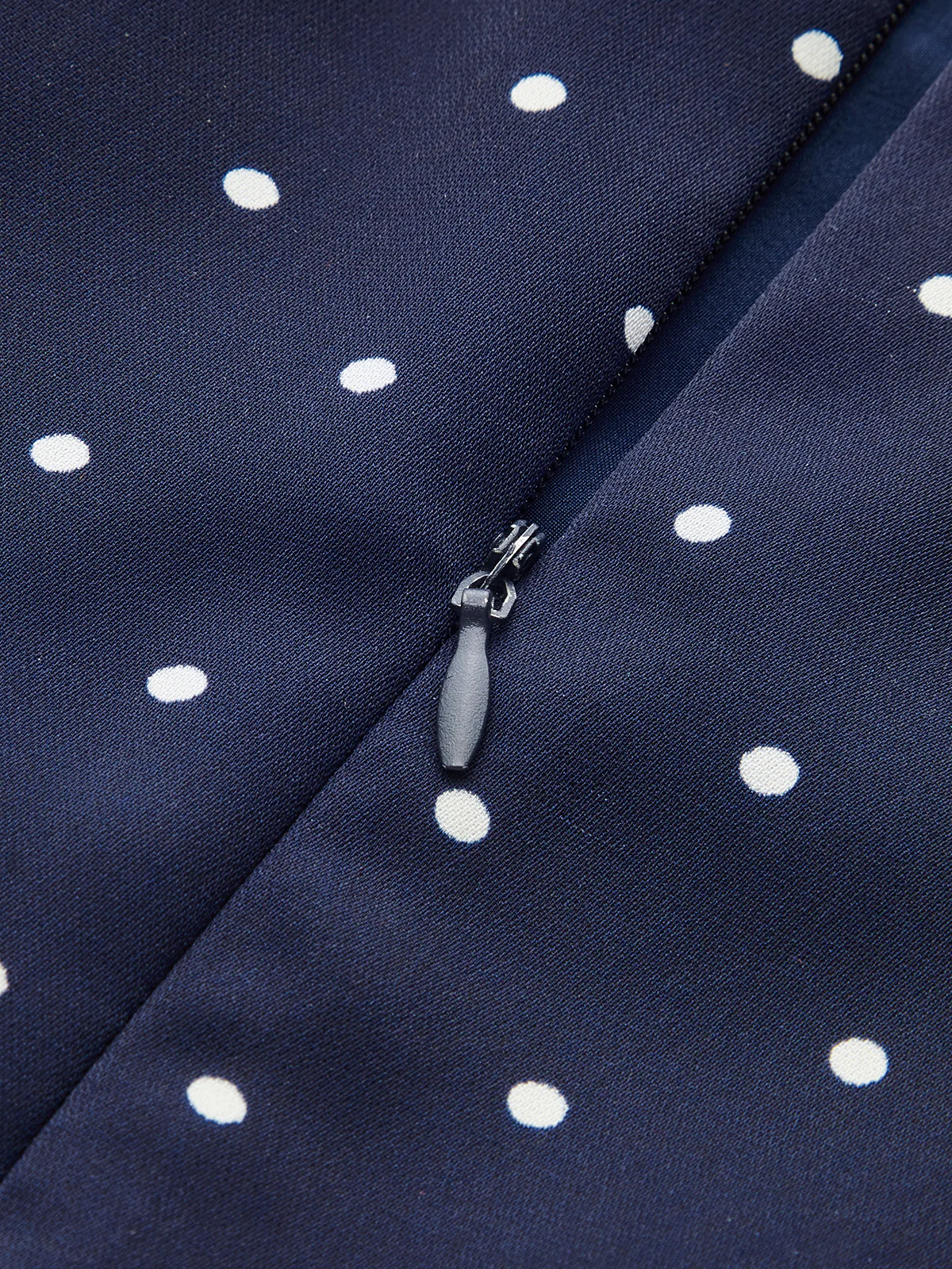 Keyhole Neckline Polka Dot Mini Dress - Image 5