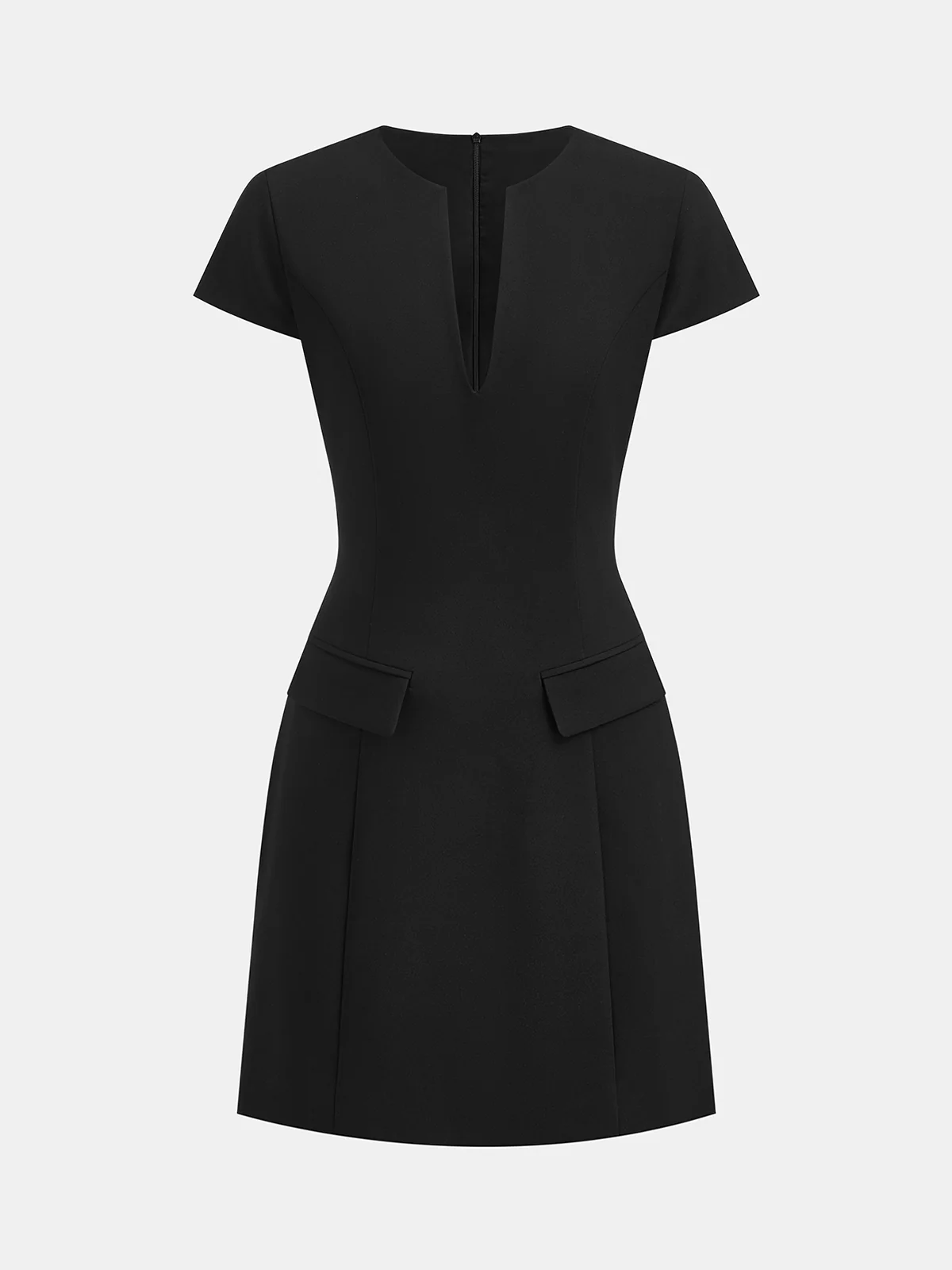 Keyhole Neckline Short Sleeve Mini Dress - Image 2