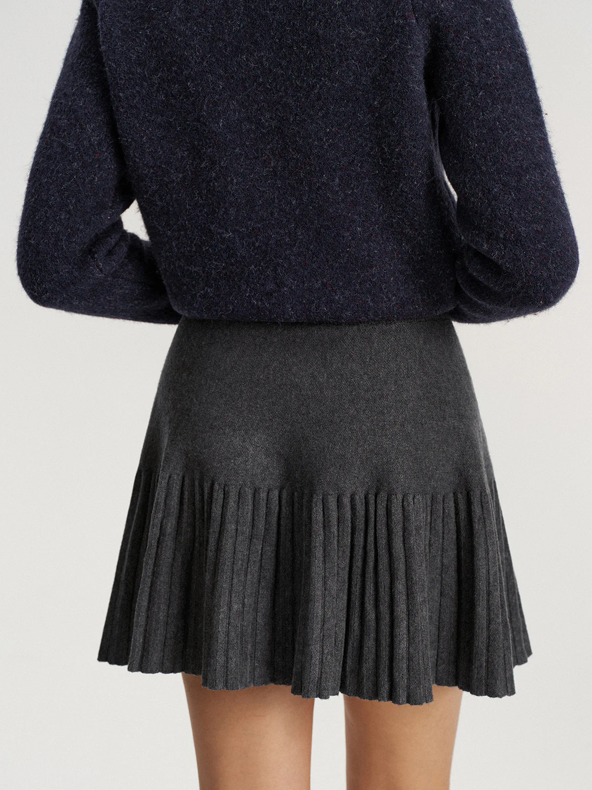 Knit Pleated Mini Skirt - Image 6