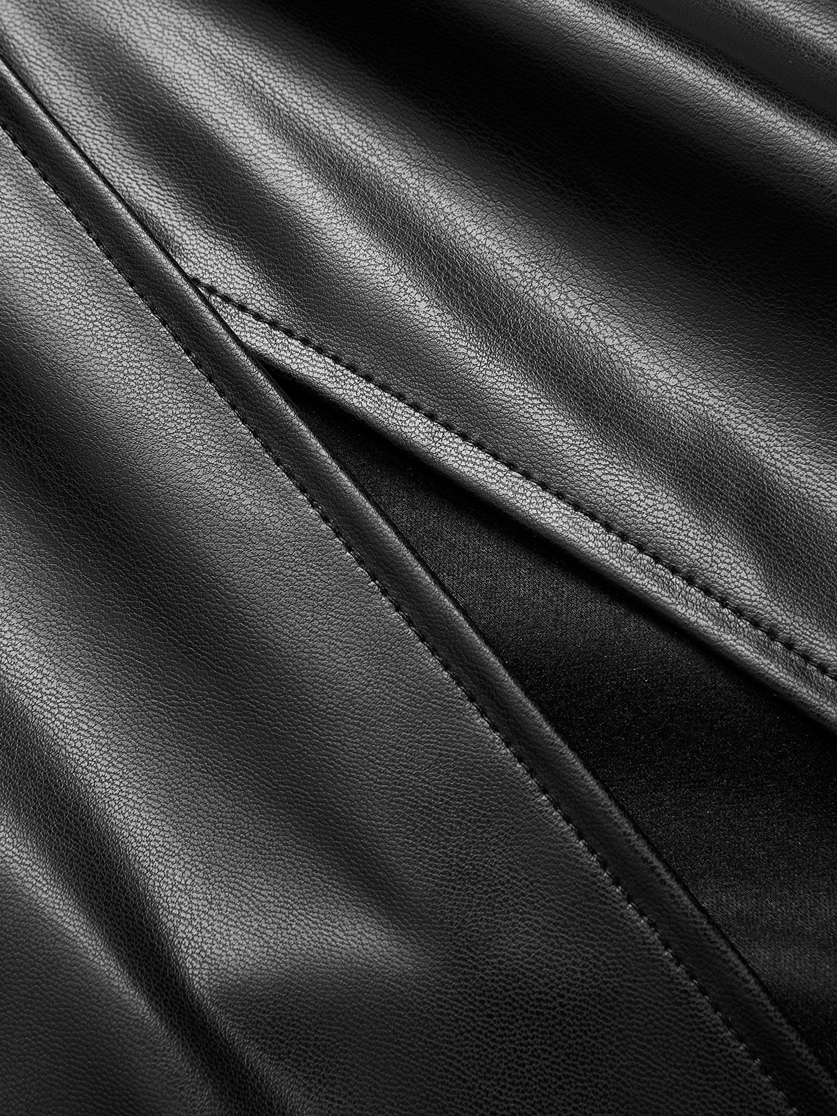 Knit Top & Faux Leather Ruched Skirt Set - Image 7