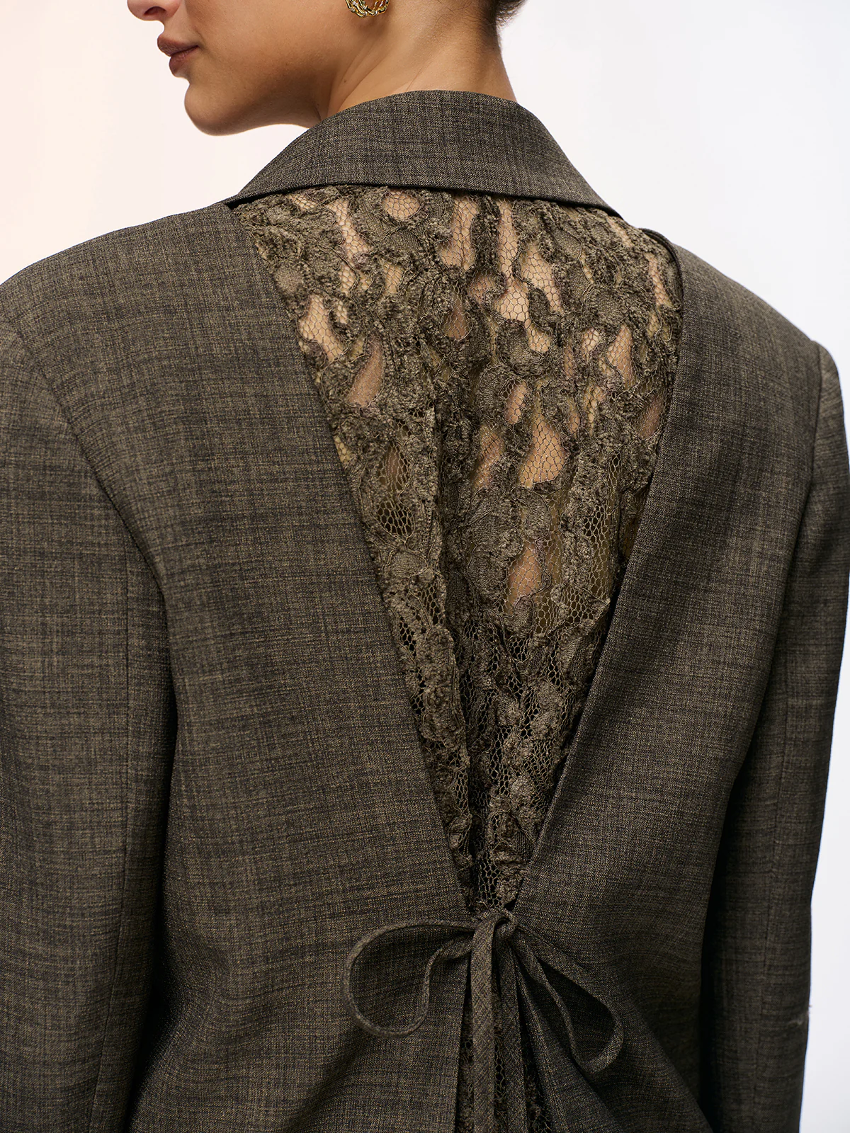 Lace Back Tie Detail Blazer - Image 2