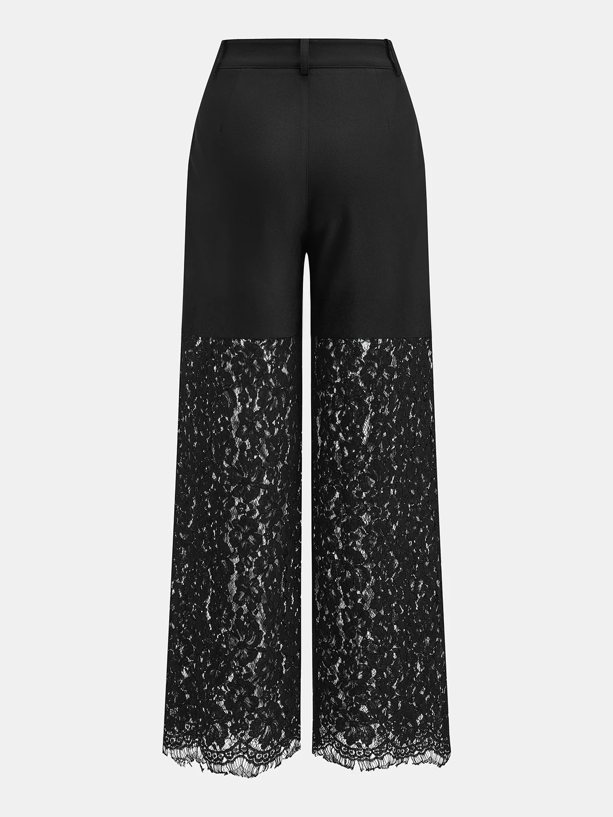Lace Panel Straight-Leg Pants - Image 2