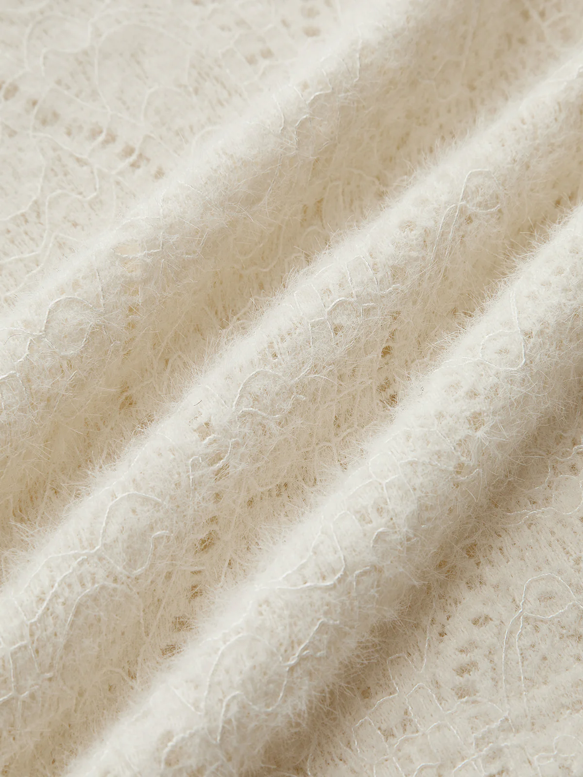Lace-Texture Square-Neck Knit Top - Image 4