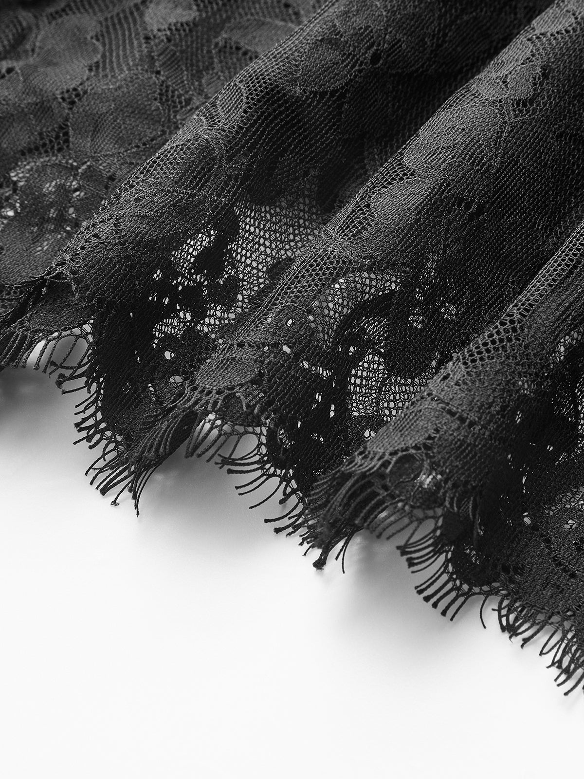 Lace Textured Belted Straight Midi Skirt - Image 4