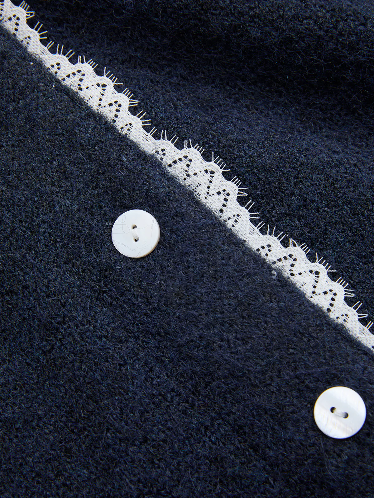 Lace-Trim Button-Front Knit Cardigan - Image 4