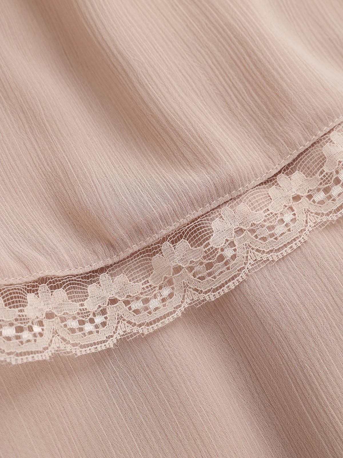 Lace Trim Chiffon Tiered Maxi Dress - Image 5