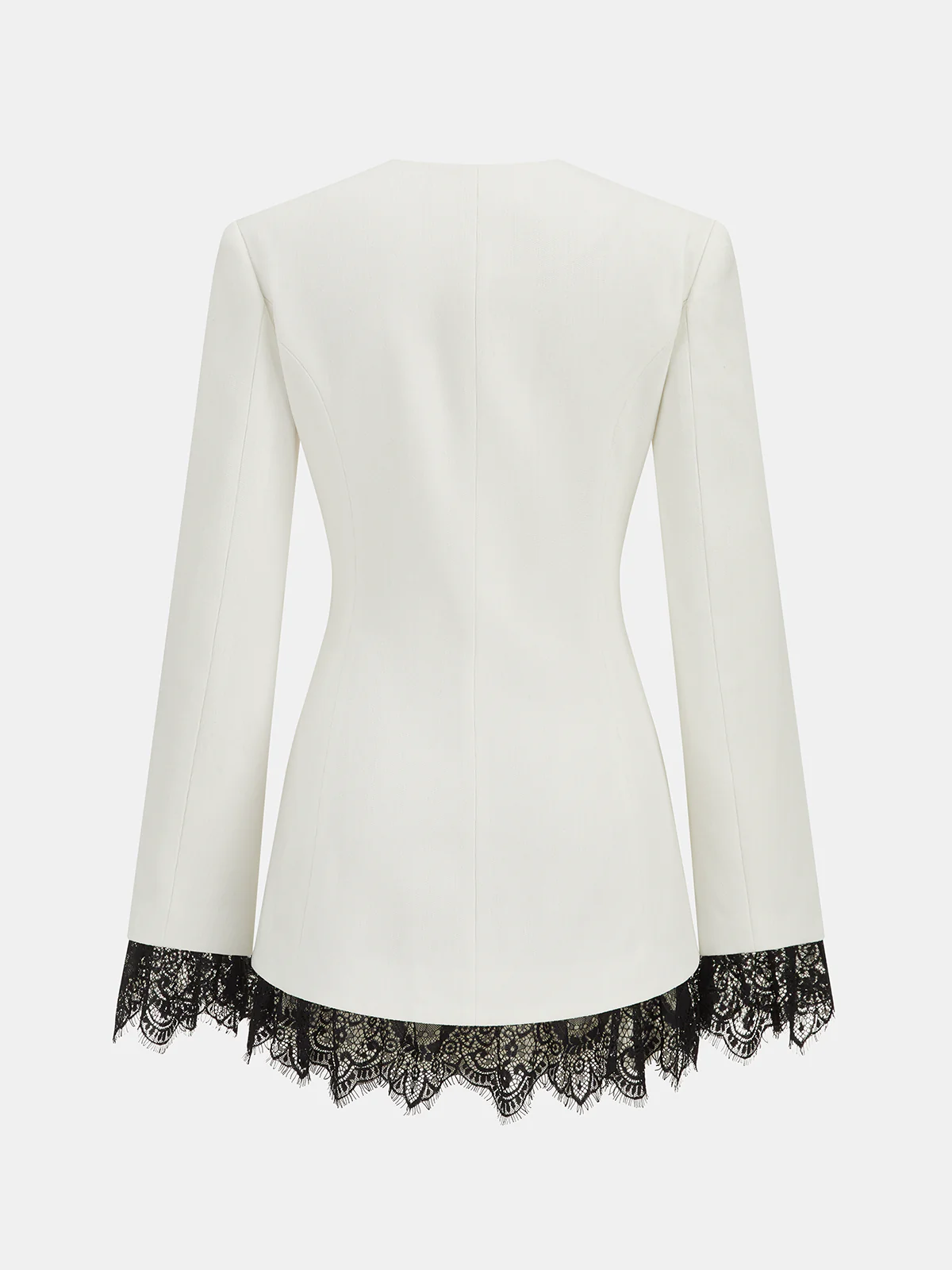 Lace Trim Metal Button Blazer - Image 2