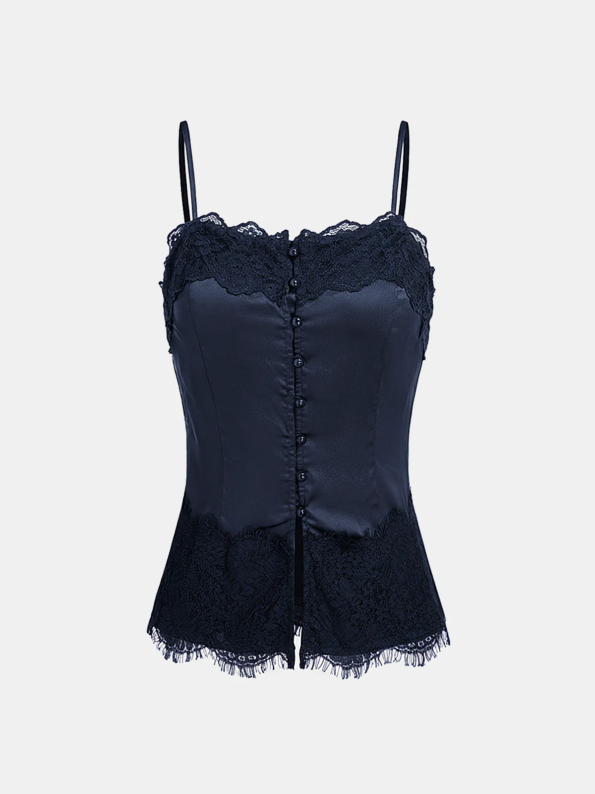 Lace-Trim Satin Cami Top - Image 7