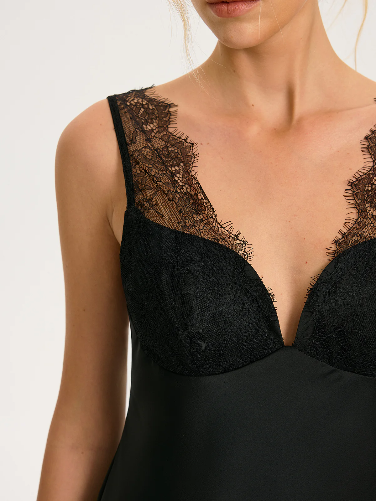 Lace Trim Satin Cami Top - Image 4