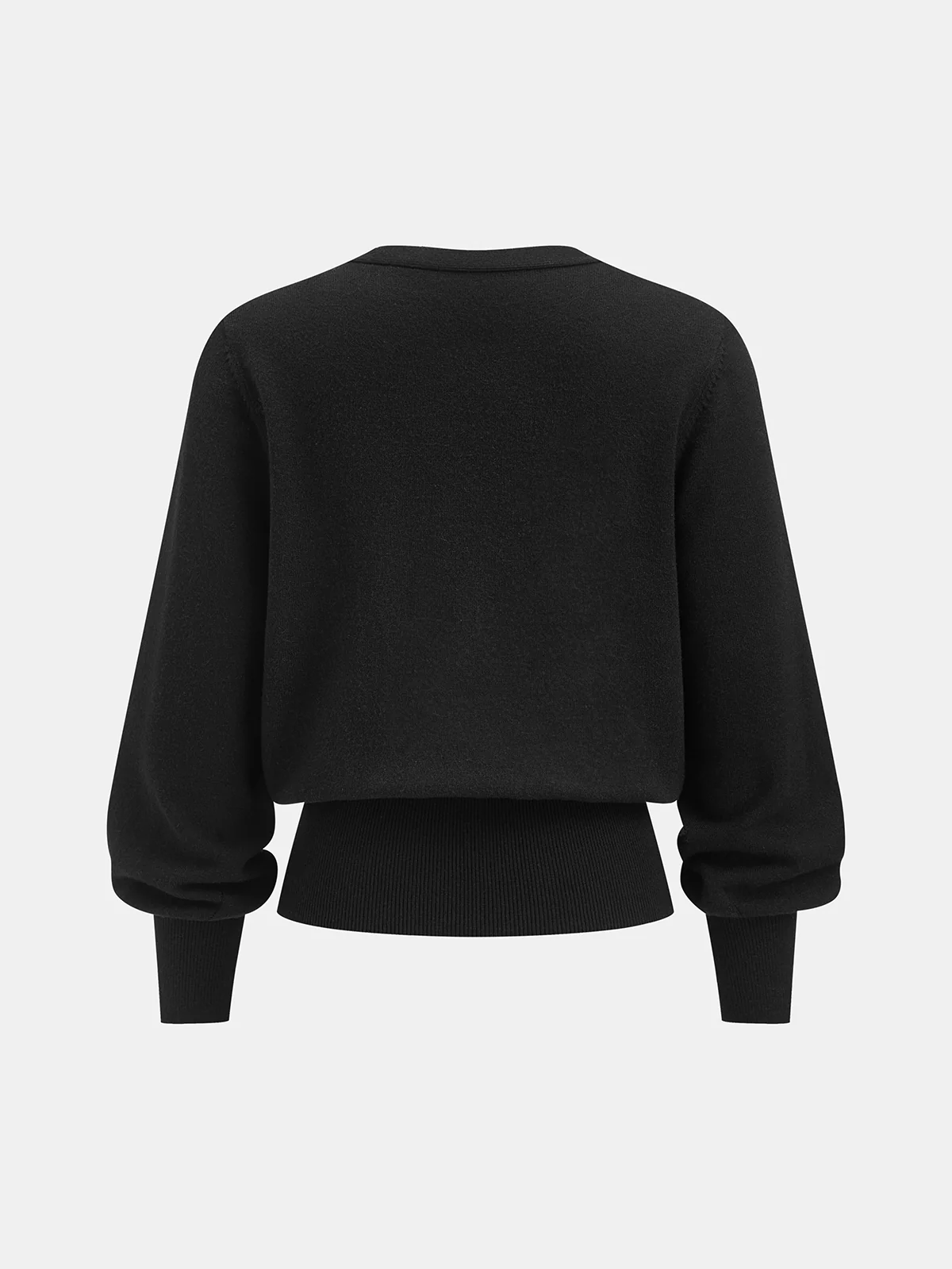 Lace-Trimmed Wrap V-Neck Knit Top - Image 2