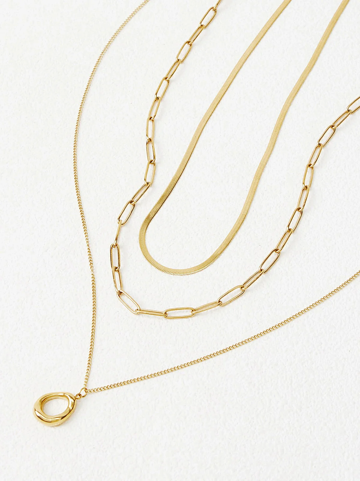 Layered Gold-Tone Chain Necklace - Image 5