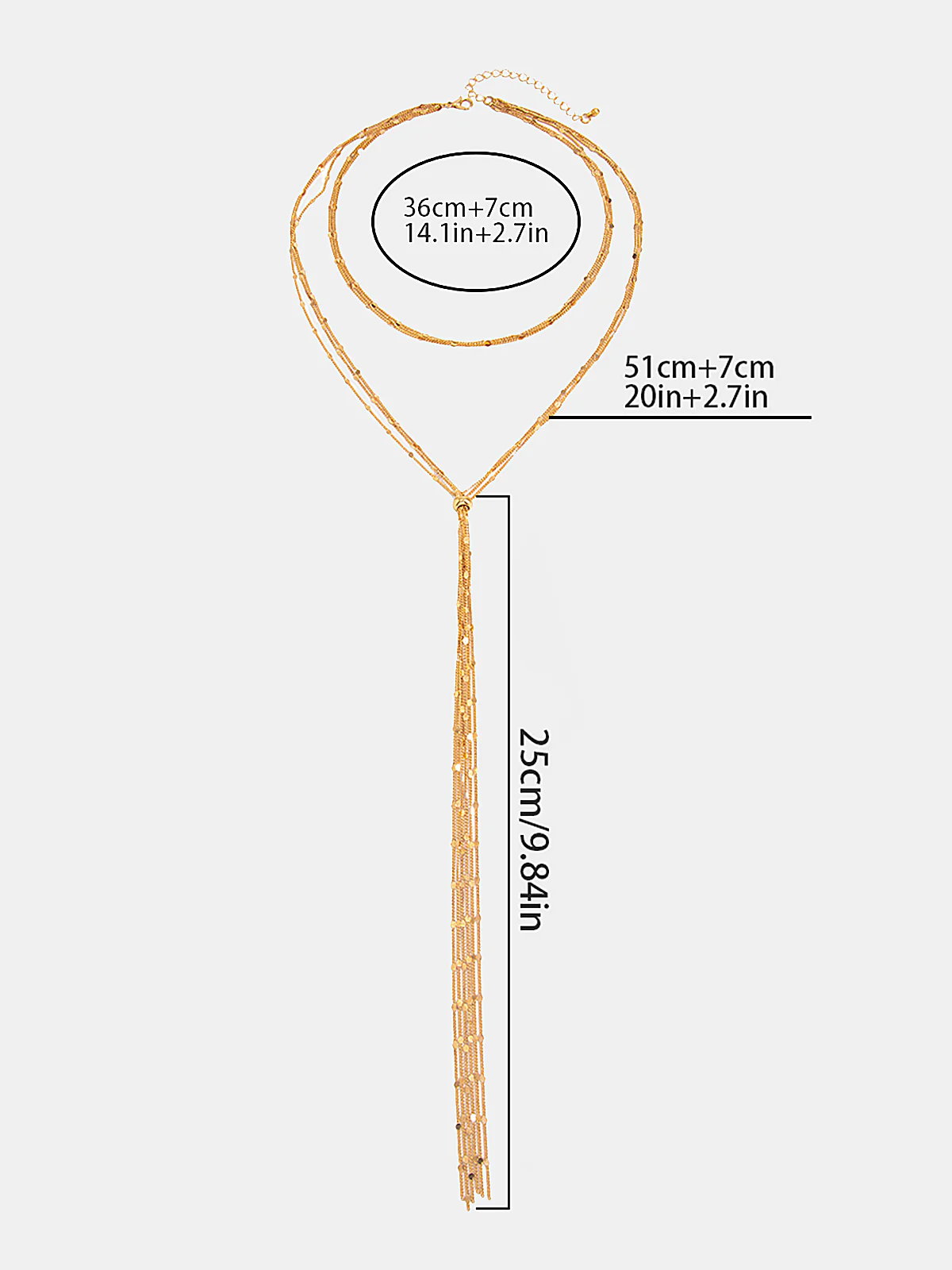 Layered Y-Shaped Tassel Necklace - Image 4