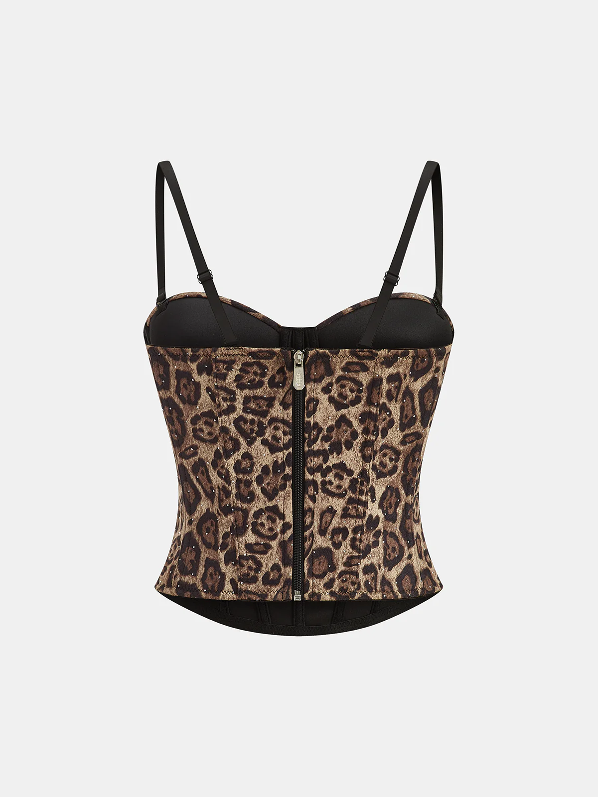 Leopard Print Studded Cami Corset Top - Image 3